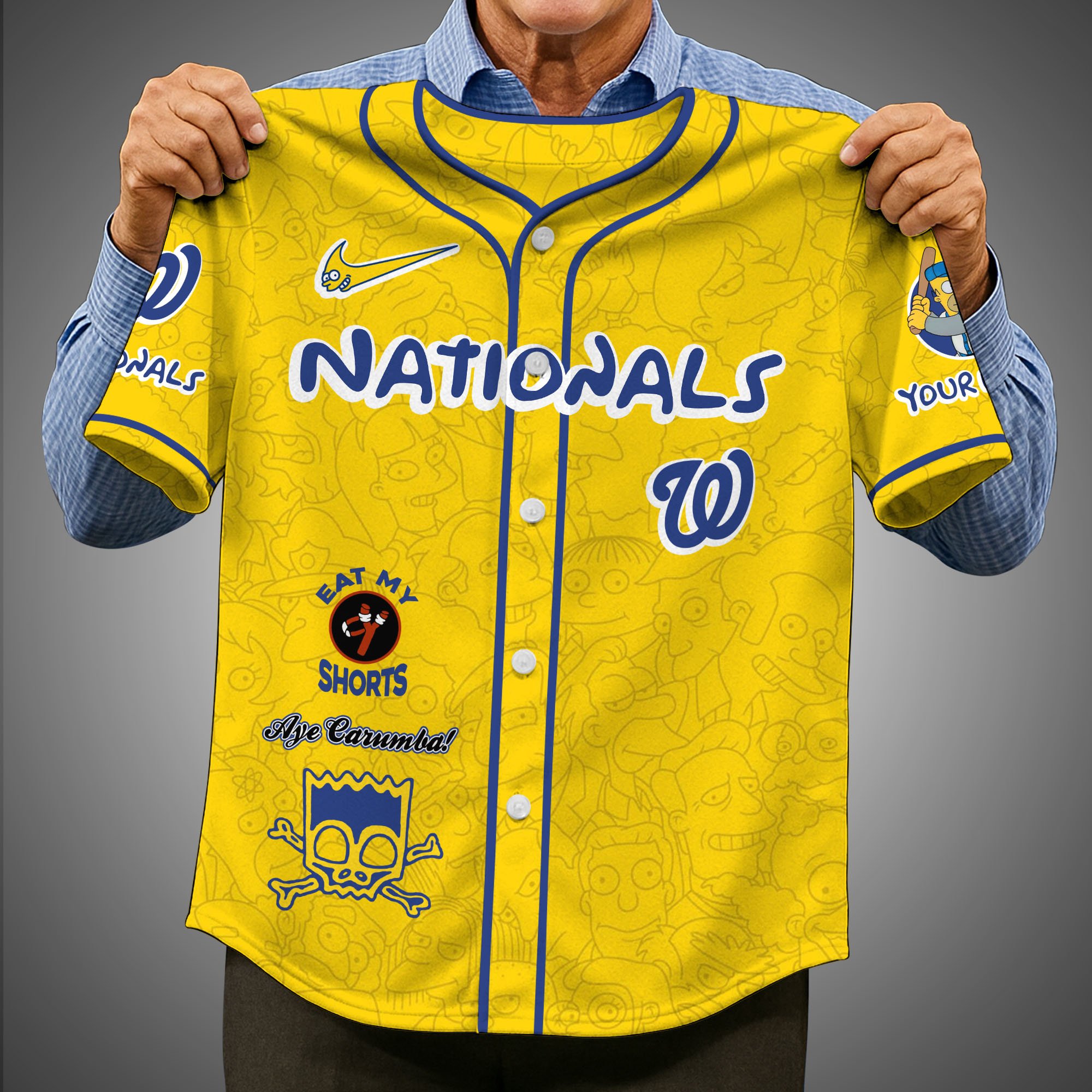 Alternative view of Washington Nationals Baseball Shirt x The Simpsons Custom Name, Baseball Jersey Editions Limited 2025, Sport Gifts ETRG-05082176