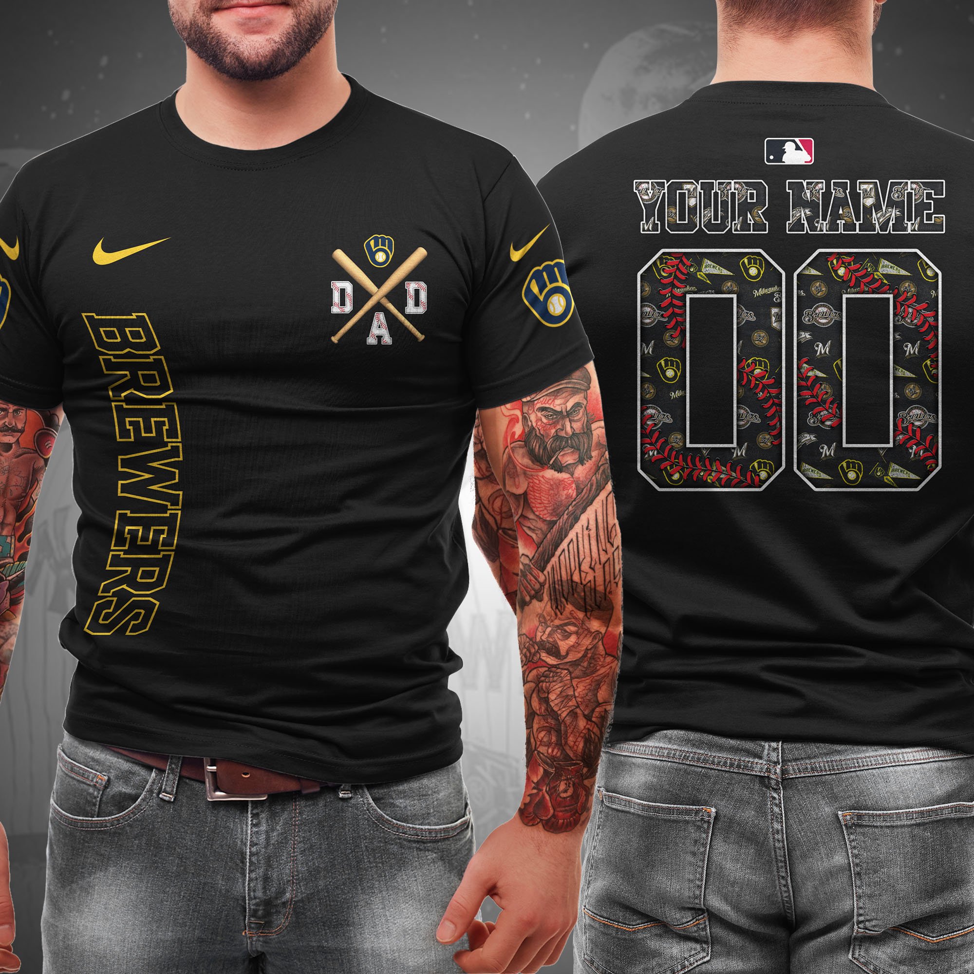 Milwaukee Brewers T-shirt Custom Name And Number, Sport Team Shirt, Gifts For Dad ETRG-05132208