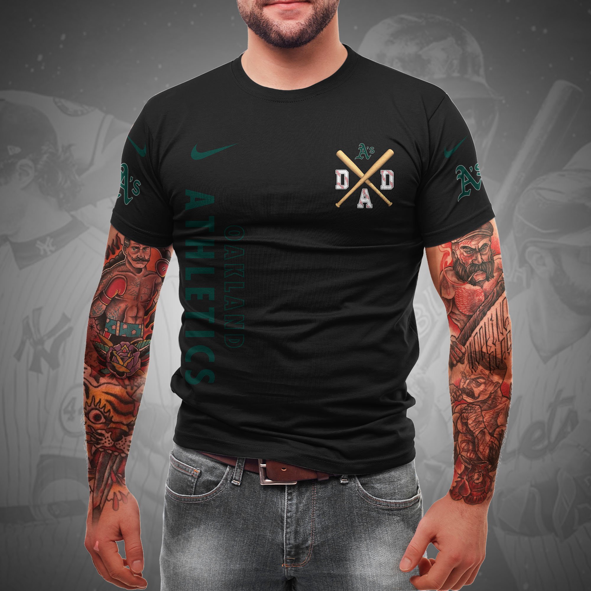 Alternative view of Oakland Athletics T-shirt Custom Name And Number, Sport Team Shirt, Gifts For Dad ETRG-05132208