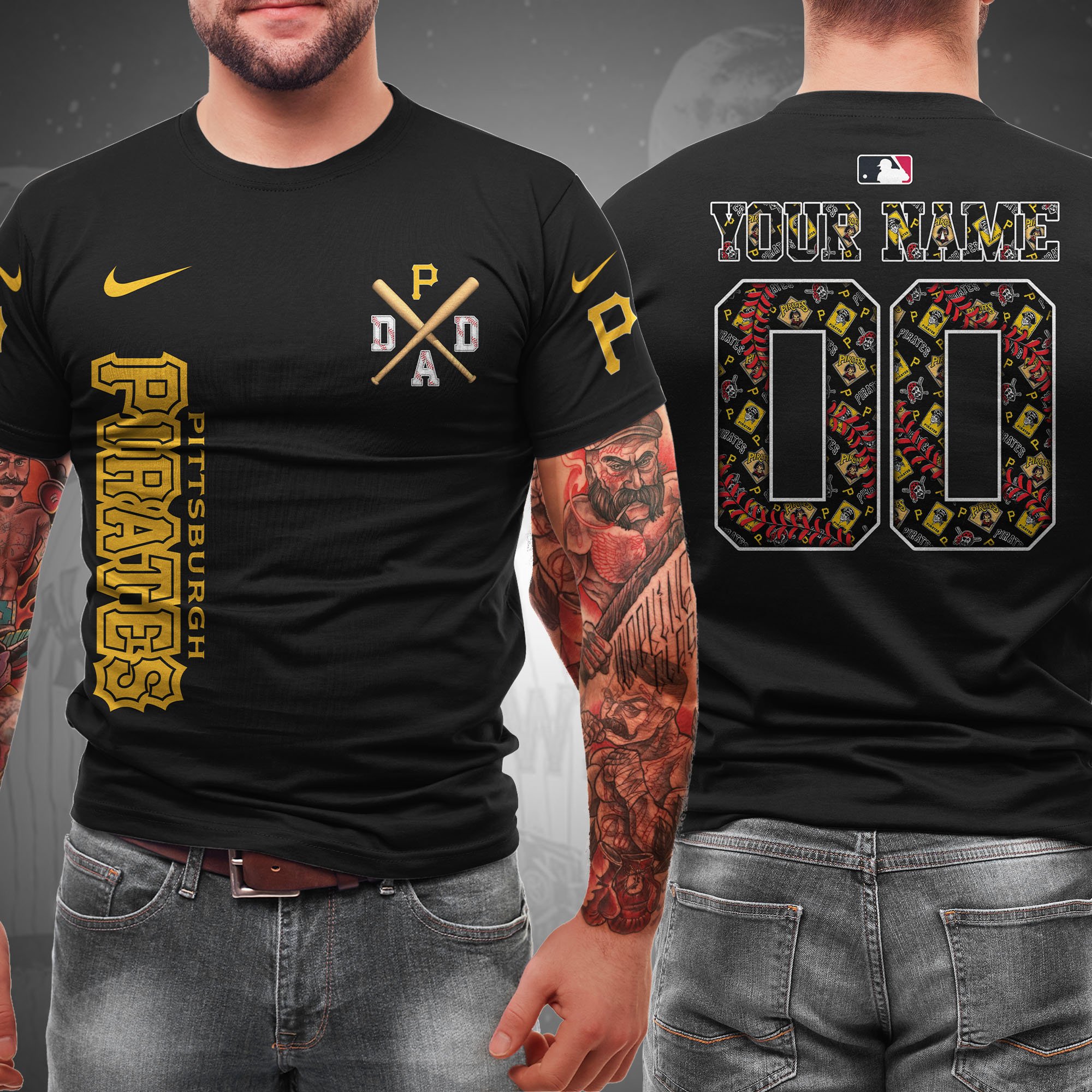 Pittsburgh Pirates T-shirt Custom Name And Number, Sport Team Shirt, Gifts For Dad ETRG-05132208