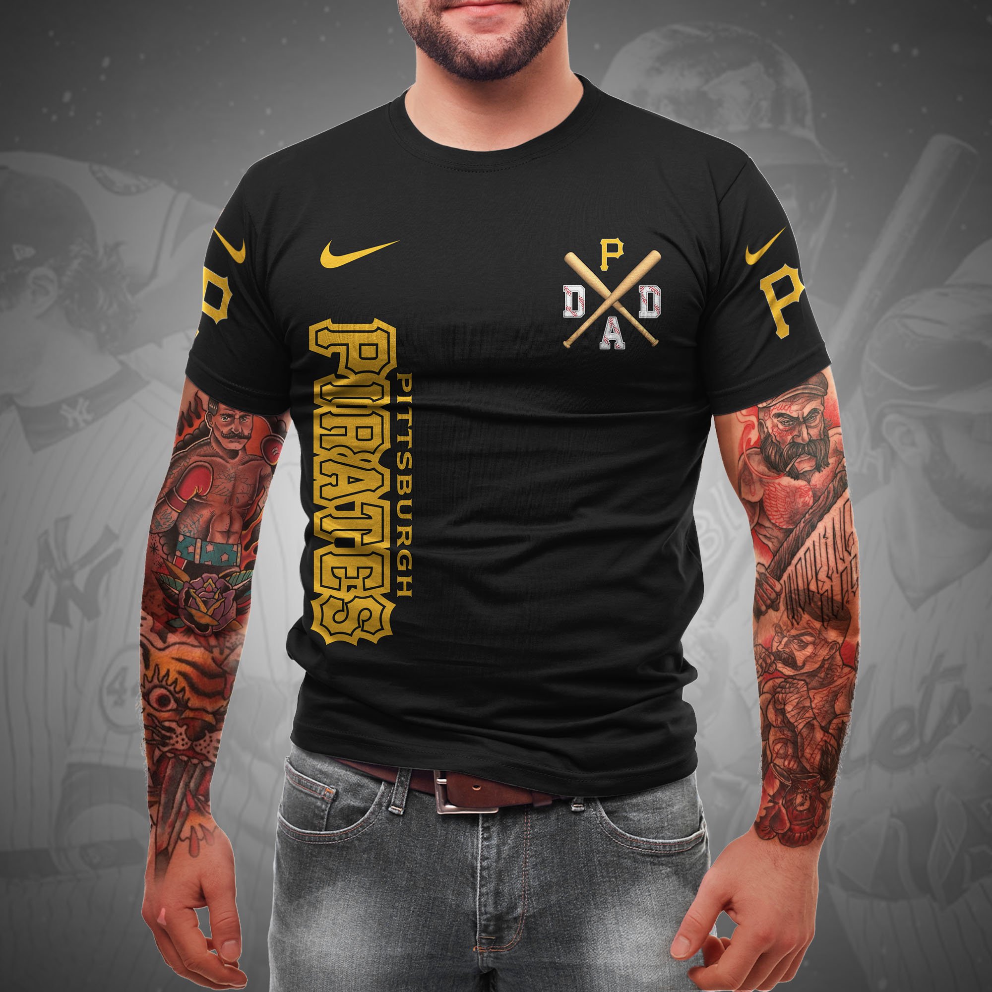 Alternative view of Pittsburgh Pirates T-shirt Custom Name And Number, Sport Team Shirt, Gifts For Dad ETRG-05132208
