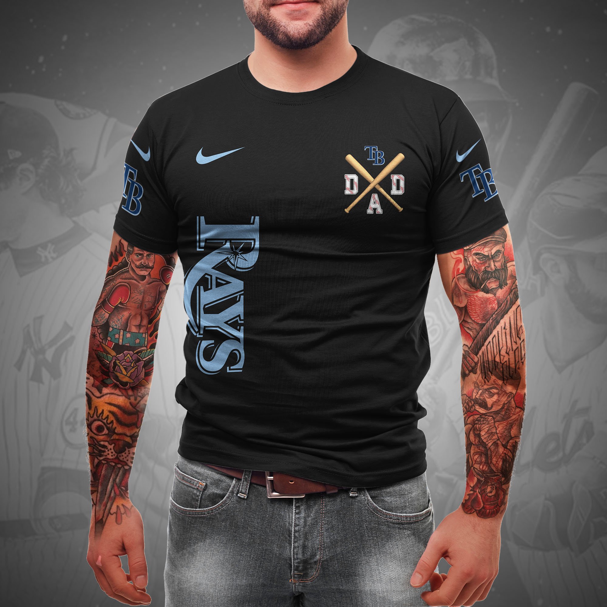 Alternative view of Tampa Bay Rays T-shirt Custom Name And Number, Sport Team Shirt, Gifts For Dad ETRG-05132208