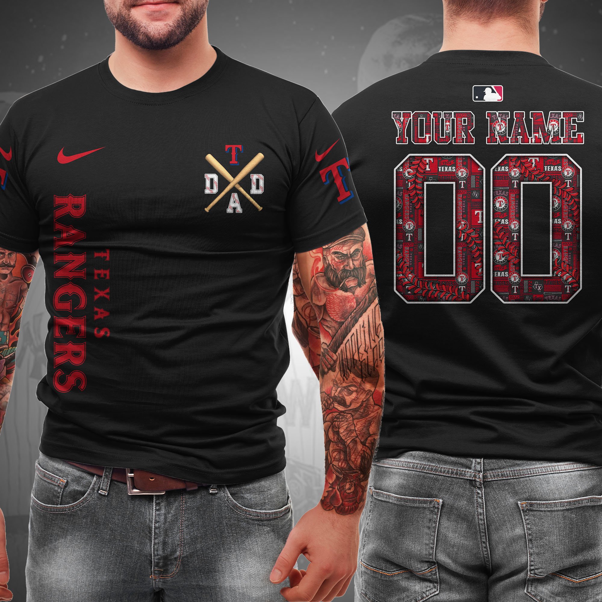 Texas Rangers T-shirt Custom Name And Number, Sport Team Shirt, Gifts For Dad ETRG-05132208