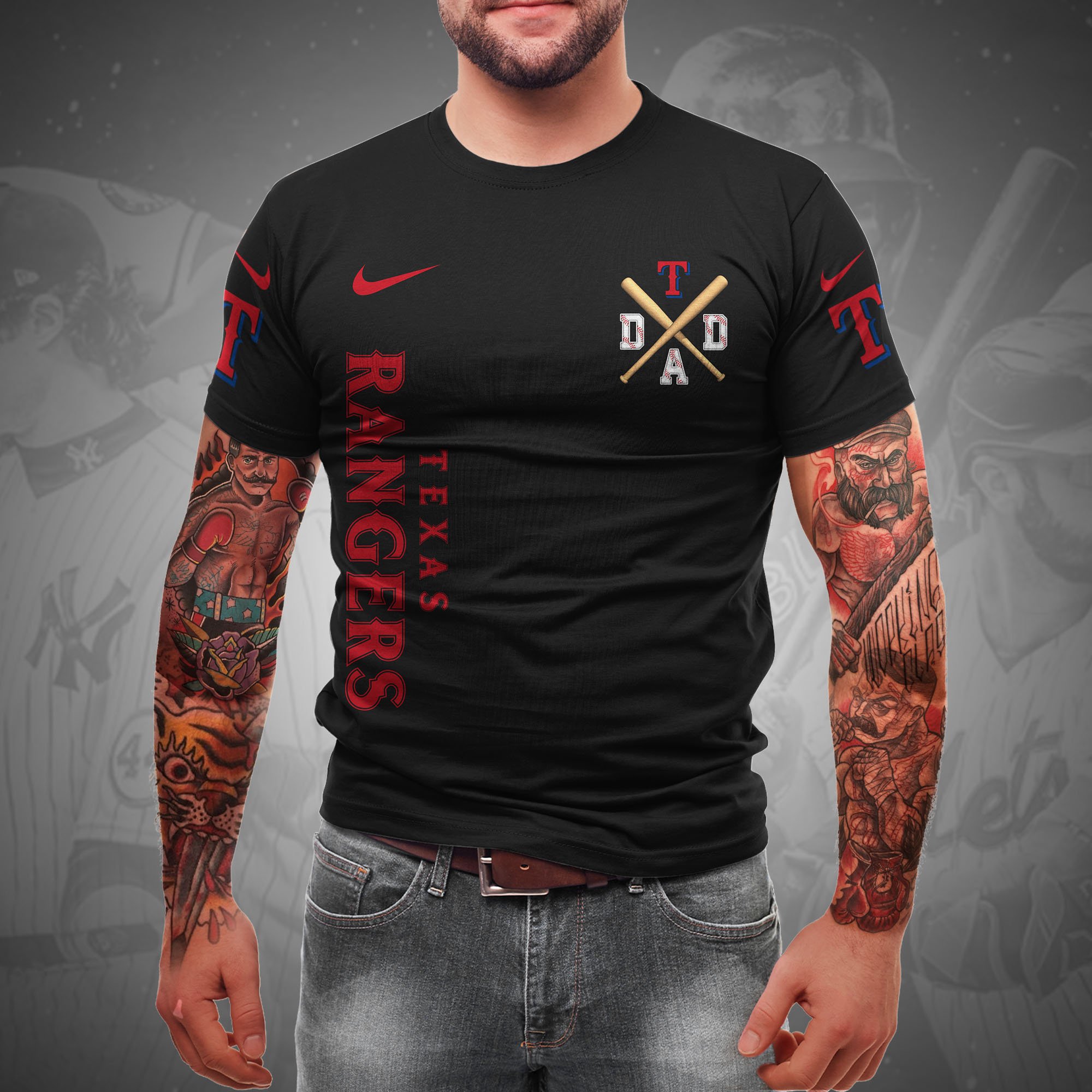 Alternative view of Texas Rangers T-shirt Custom Name And Number, Sport Team Shirt, Gifts For Dad ETRG-05132208