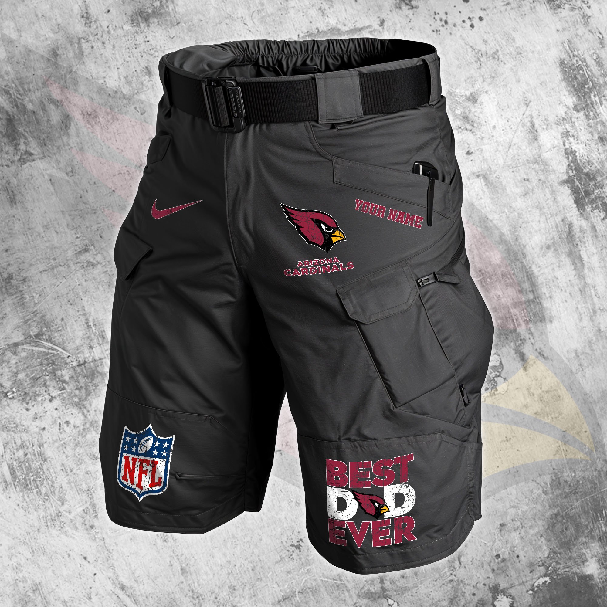 Arizona Cardinals Men Cargo Shorts Custom Your Name, Football Lovers Clothings, Father's Day Gifts EHIVM-05152262N