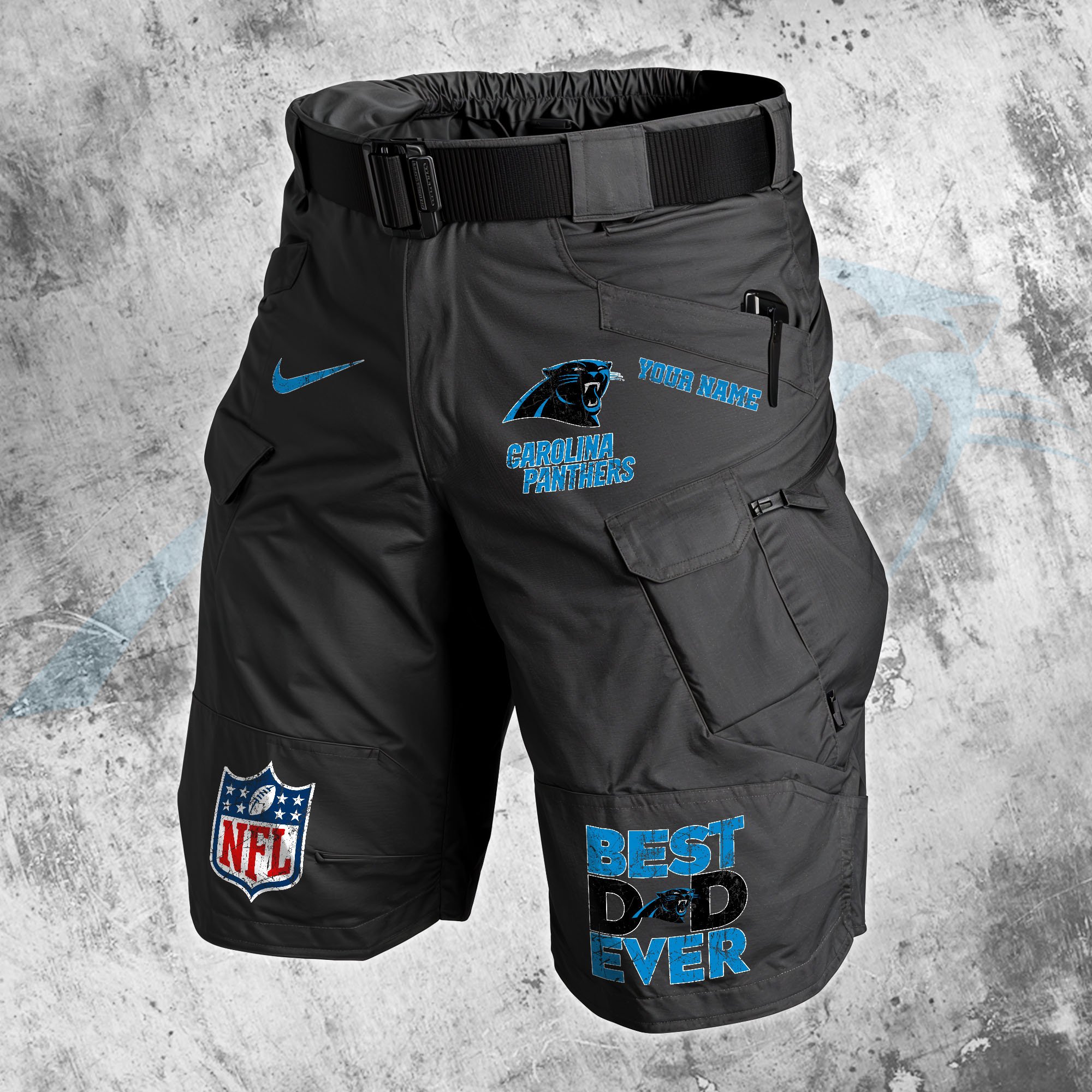 Carolina Panthers Men Cargo Shorts Custom Your Name, Football Lovers Clothings, Father's Day Gifts EHIVM-05152262N