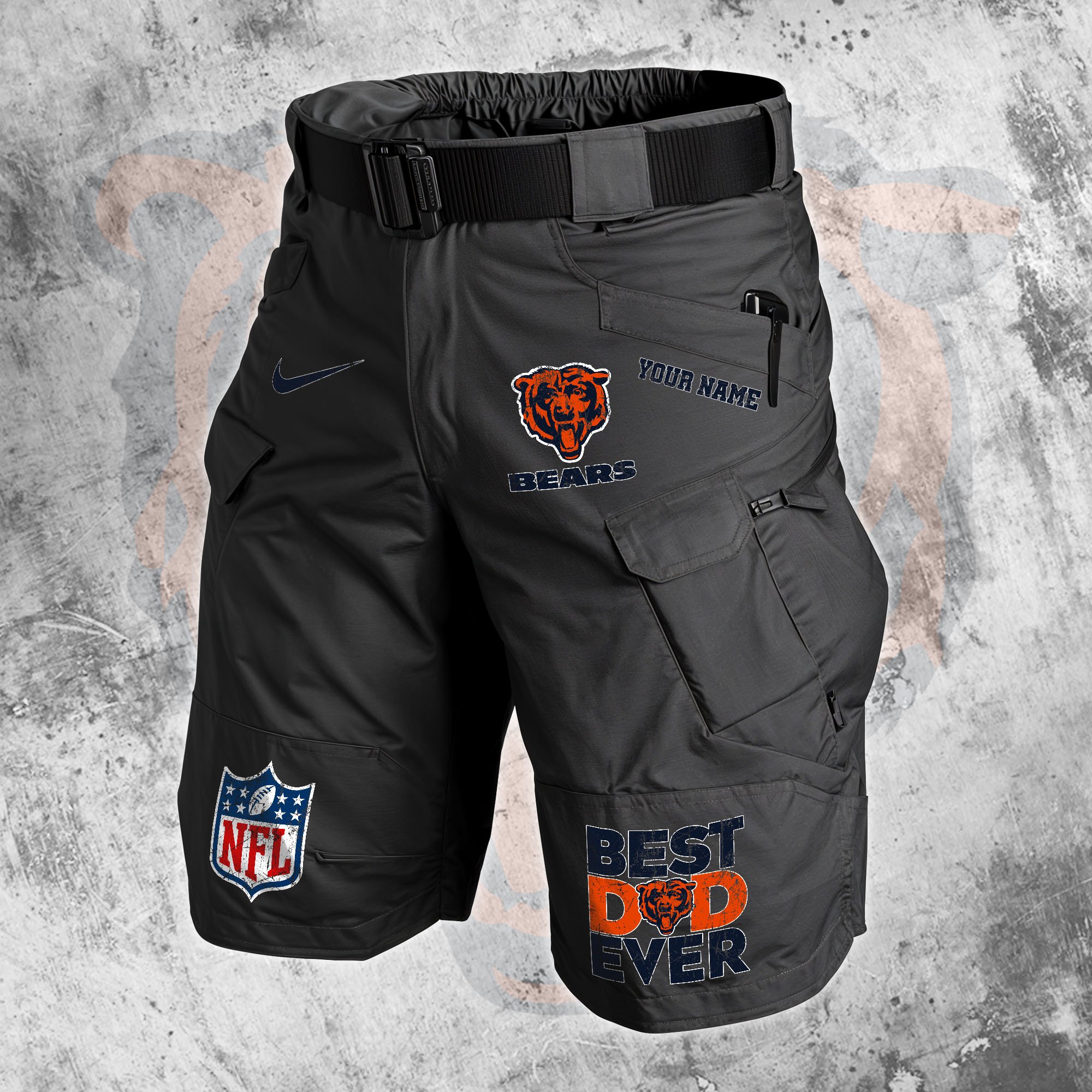 Chicago Bears Men Cargo Shorts Custom Your Name, Football Lovers Clothings, Father's Day Gifts EHIVM-05152262N