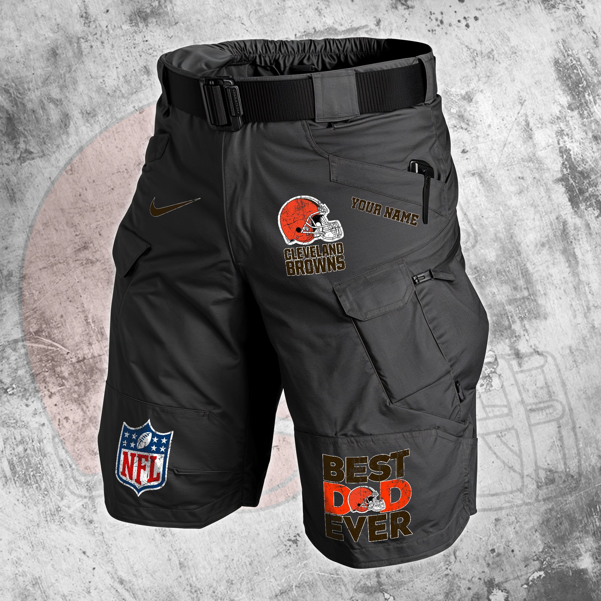 Cleveland Browns Men Cargo Shorts Custom Your Name, Football Lovers Clothings, Father's Day Gifts EHIVM-05152262N