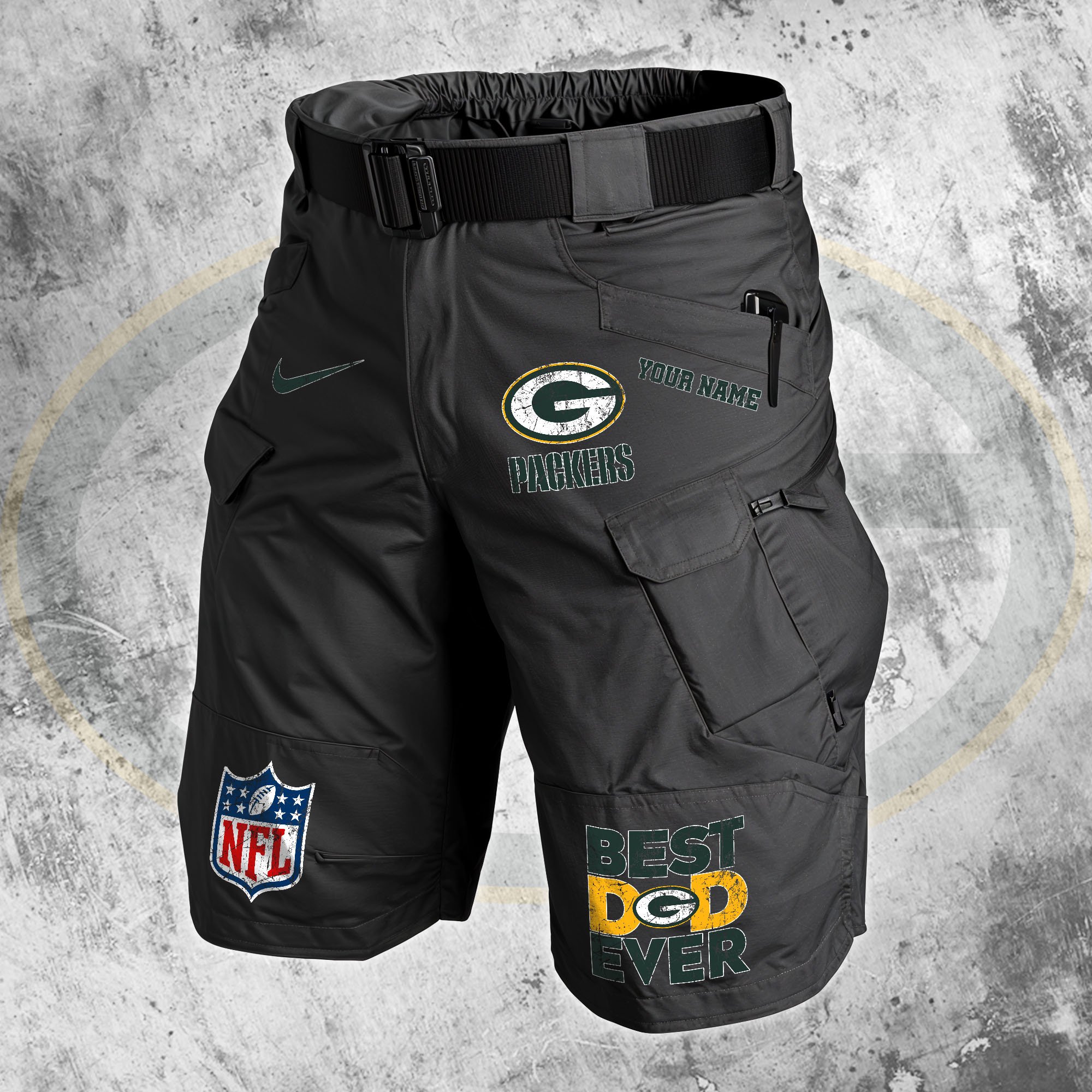 Green Bay Packers Men Cargo Shorts Custom Your Name, Football Lovers Clothings, Father's Day Gifts EHIVM-05152262N