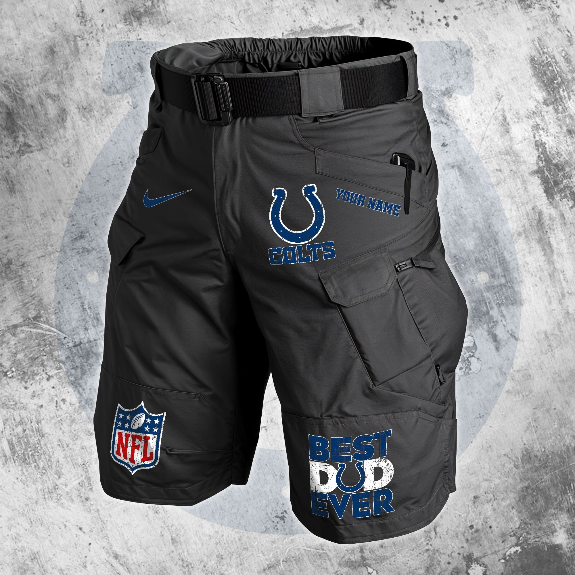 Indianapolis Colts Men Cargo Shorts Custom Your Name, Football Lovers Clothings, Father's Day Gifts EHIVM-05152262N