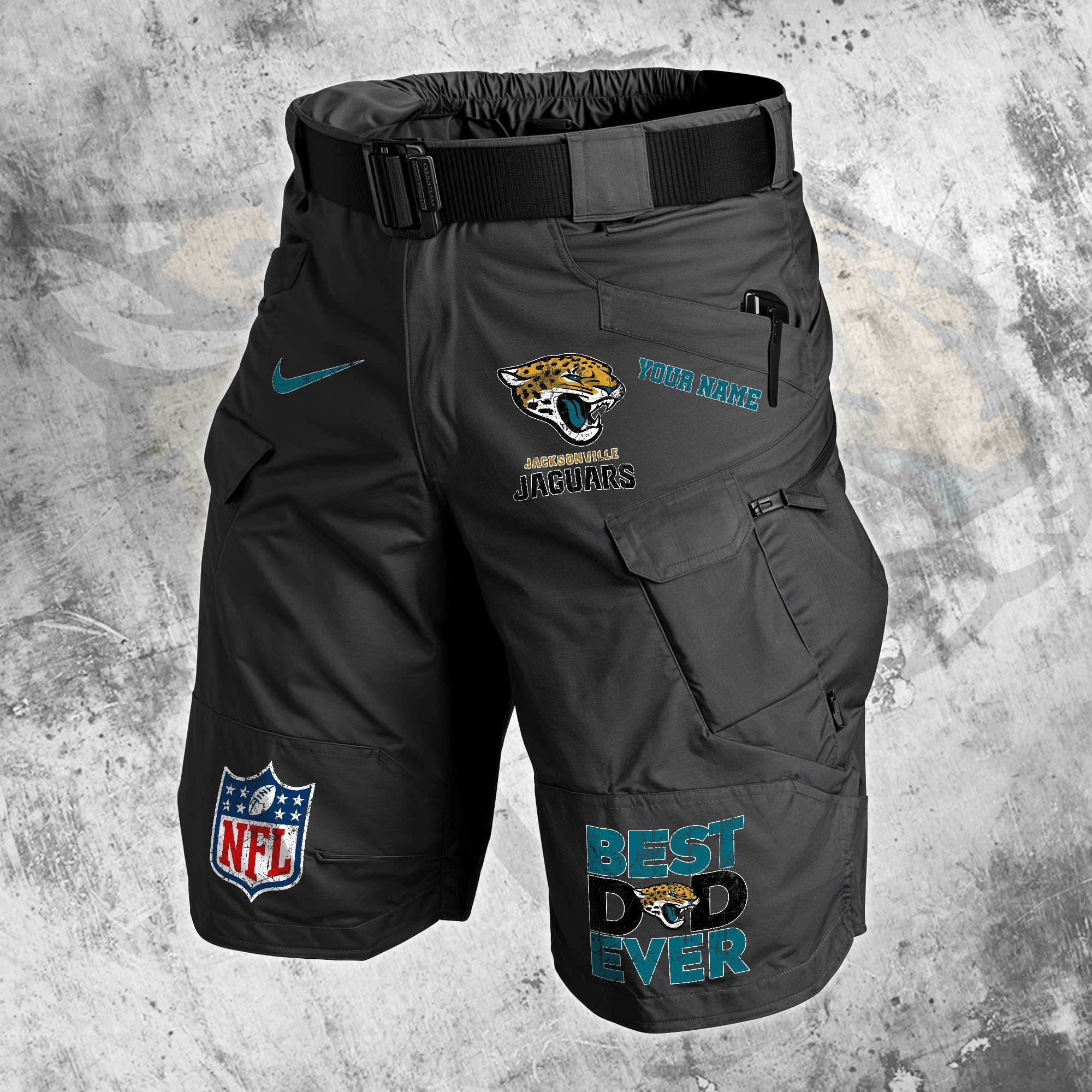 Jacksonville Jaguars Men Cargo Shorts Custom Your Name, Football Lovers Clothings, Father's Day Gifts EHIVM-05152262N