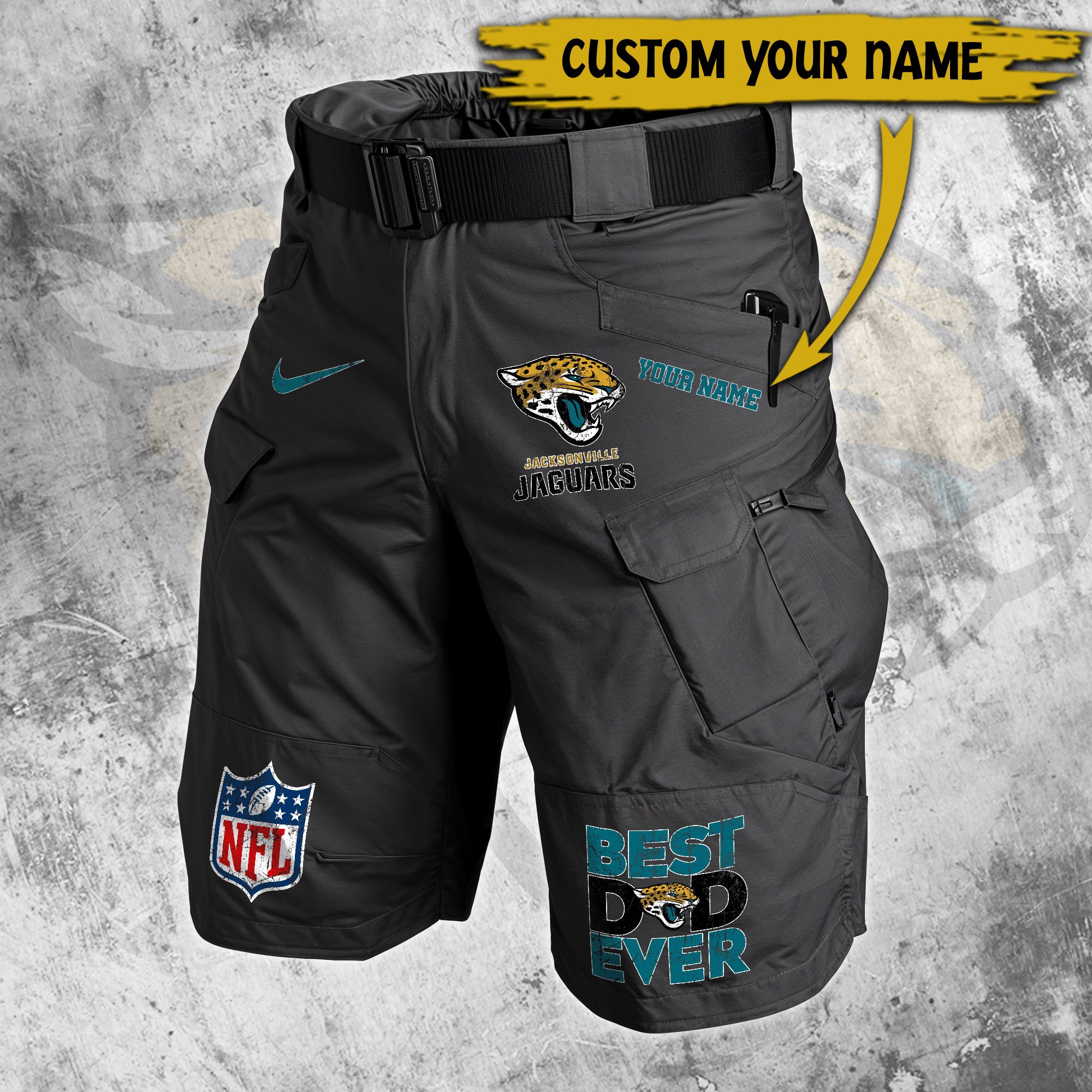 Alternative view of Jacksonville Jaguars Men Cargo Shorts Custom Your Name, Football Lovers Clothings, Father's Day Gifts EHIVM-05152262N