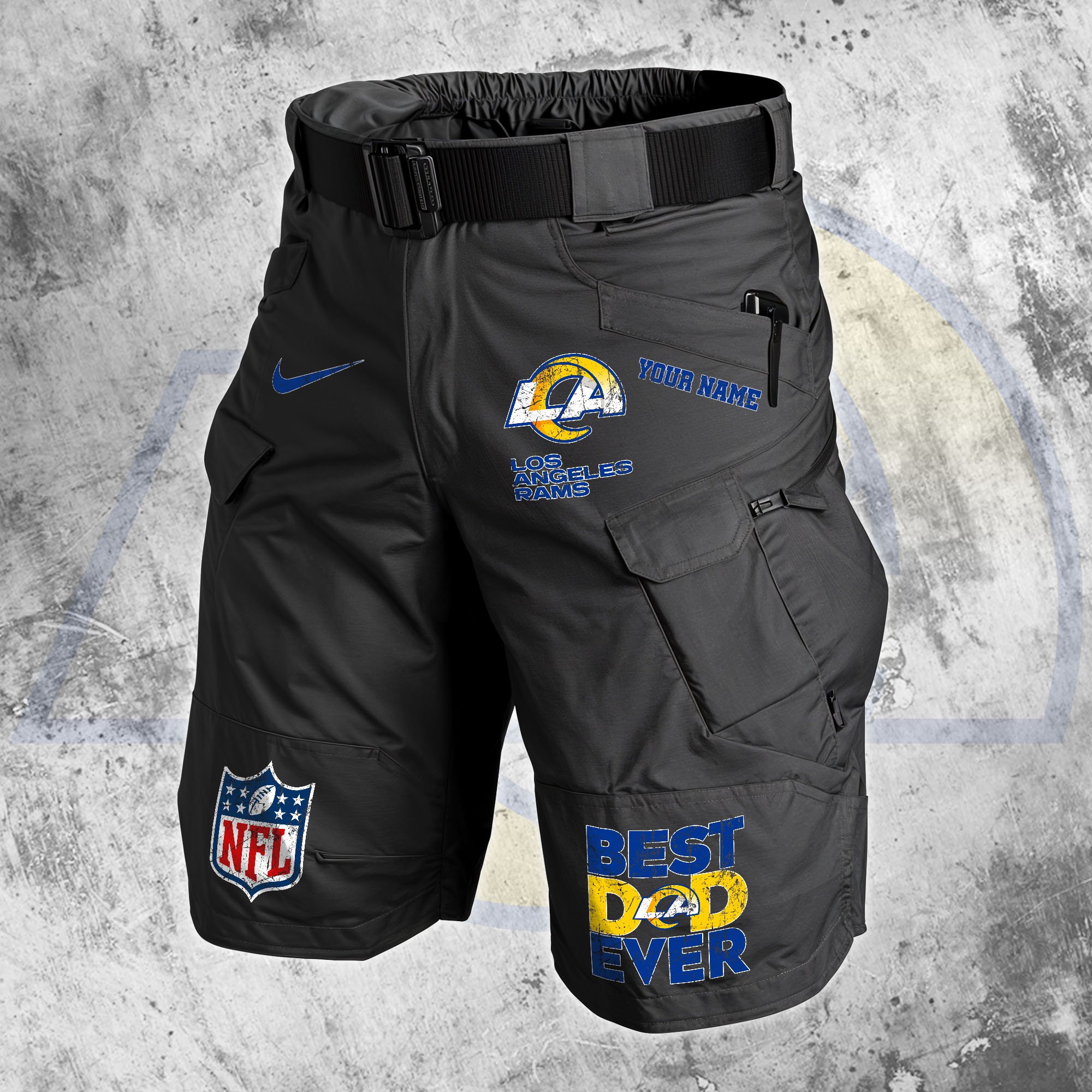 Los Angeles Rams Men Cargo Shorts Custom Your Name, Football Lovers Clothings, Father's Day Gifts EHIVM-05152262N