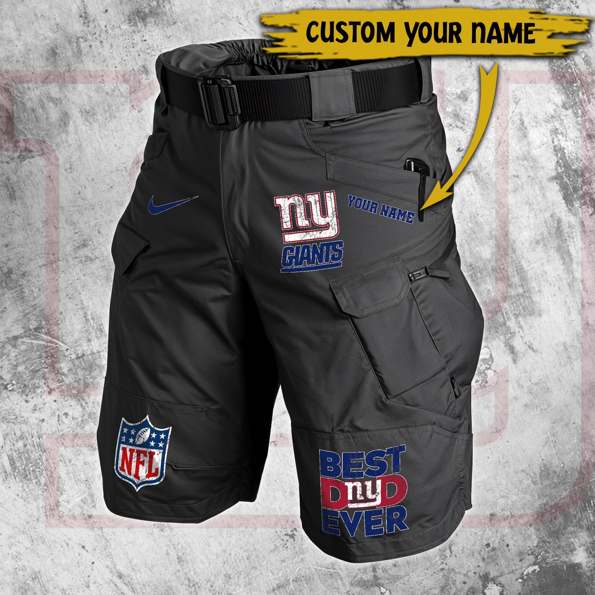 Alternative view of New York Giants Men Cargo Shorts Custom Your Name, Football Lovers Clothings, Father's Day Gifts EHIVM-05152262N