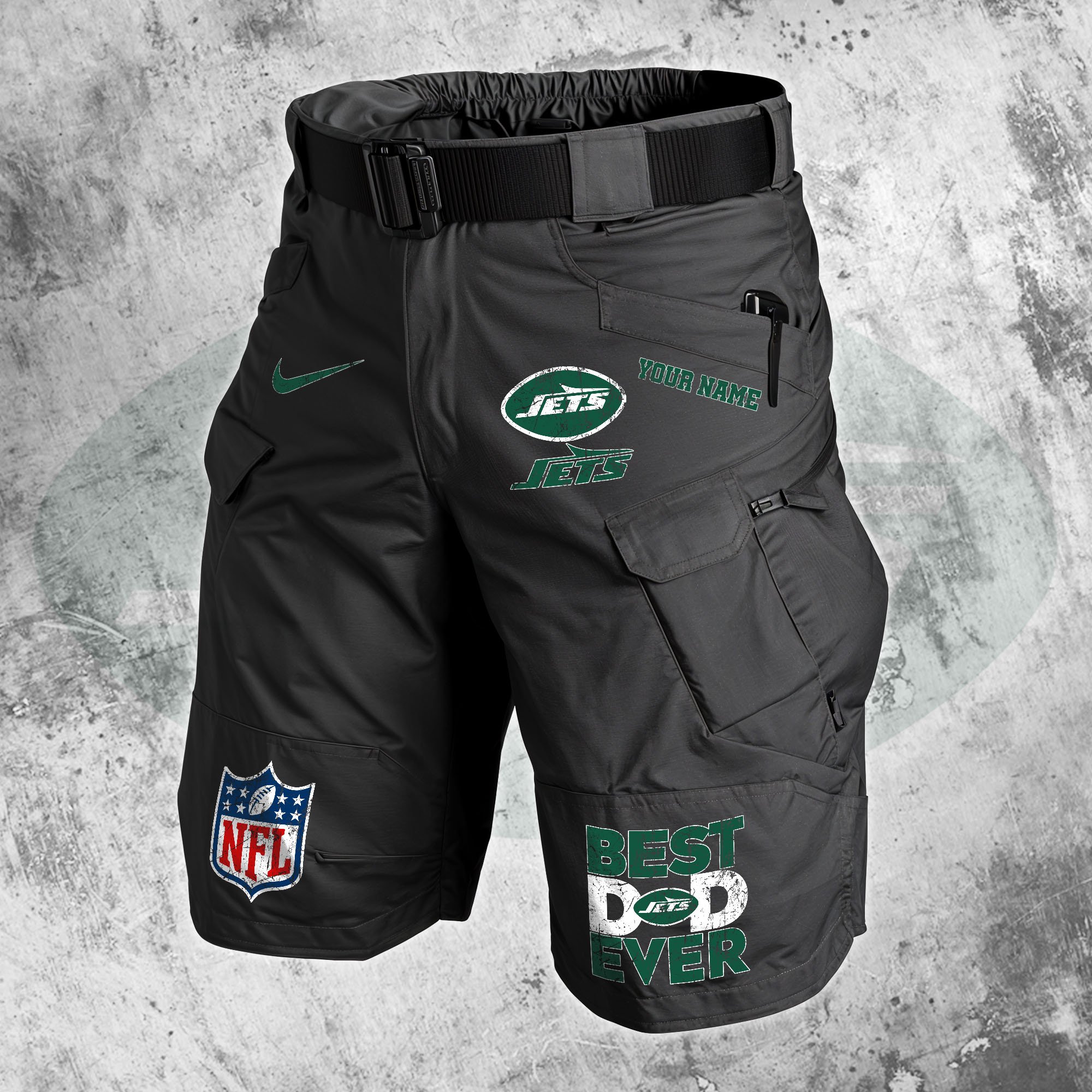 New York Jets Men Cargo Shorts Custom Your Name, Football Lovers Clothings, Father's Day Gifts EHIVM-05152262N