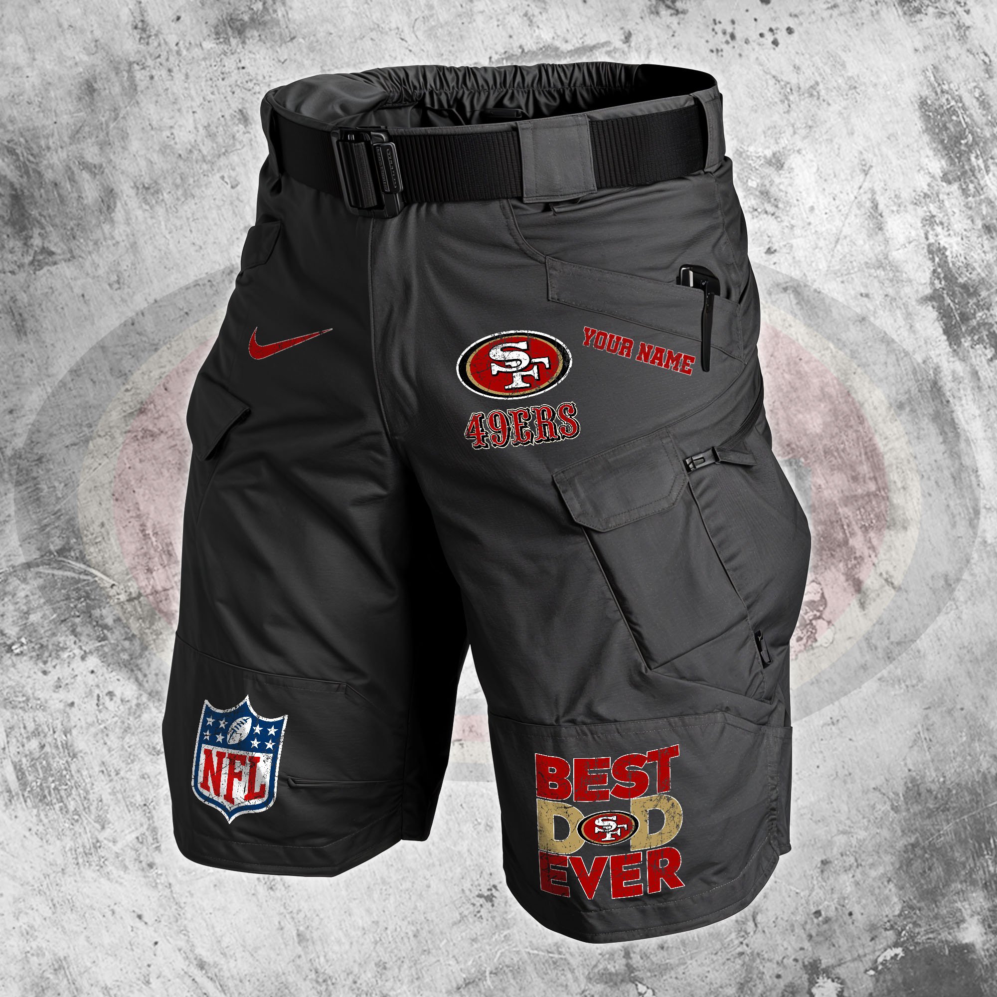 San Francisco 49ers Men Cargo Shorts Custom Your Name, Football Lovers Clothings, Father's Day Gifts EHIVM-05152262N