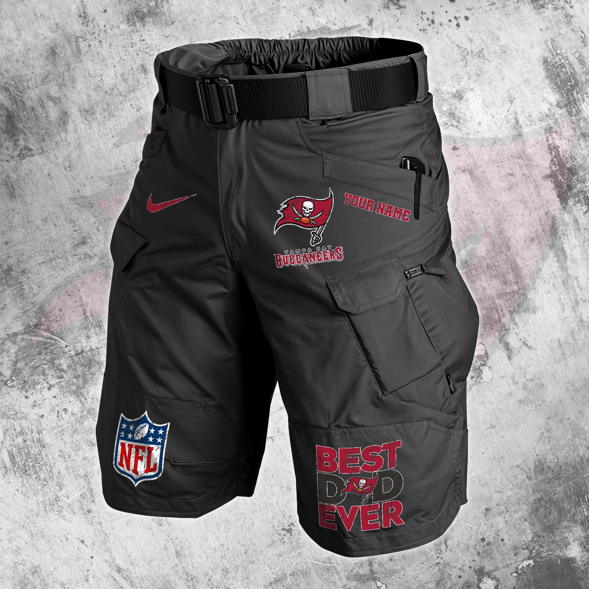 Tampa Bay Buccaneers Men Cargo Shorts Custom Your Name, Football Lovers Clothings, Father's Day Gifts EHIVM-05152262N