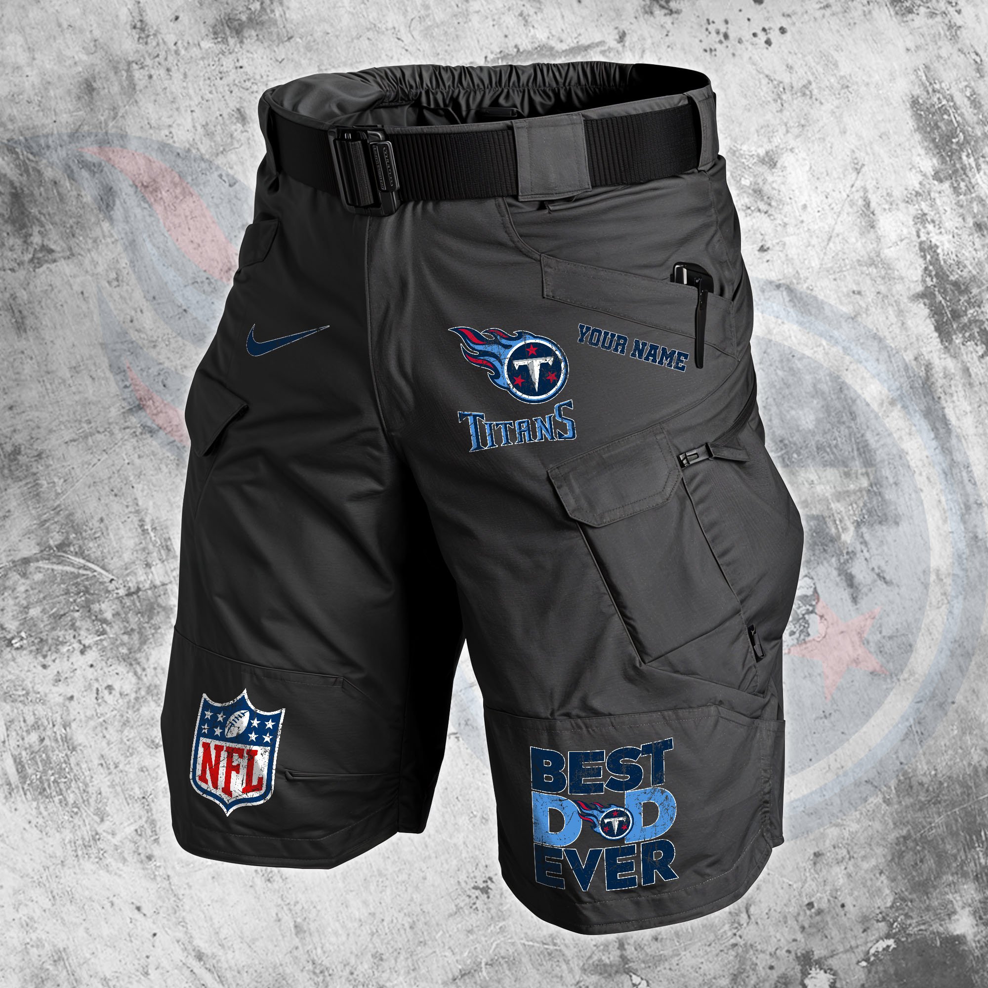 Tennessee Titans Men Cargo Shorts Custom Your Name, Football Lovers Clothings, Father's Day Gifts EHIVM-05152262N