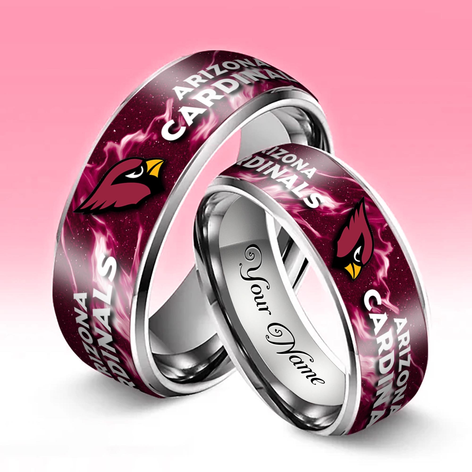 Alternative view of Arizona Cardinals Stainless Steel Rings Comes With Box 2025 versions, Gifts For Fan EHIVM-05132196