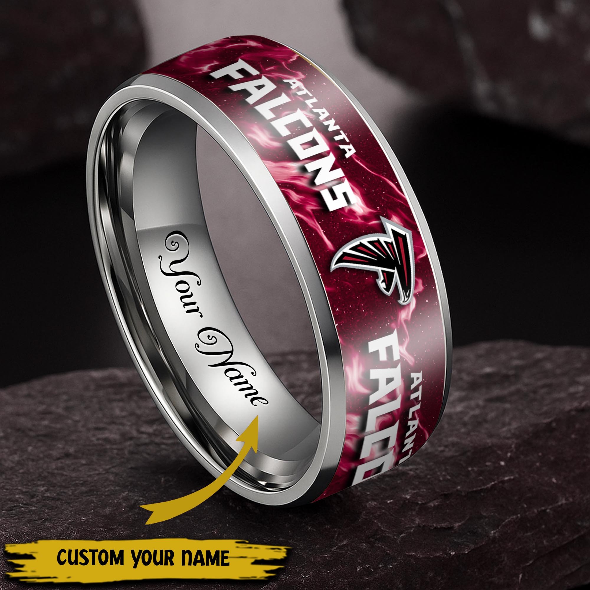 Atlanta Falcons Stainless Steel Rings Comes With Box 2025 versions, Gifts For Fan EHIVM-05132196