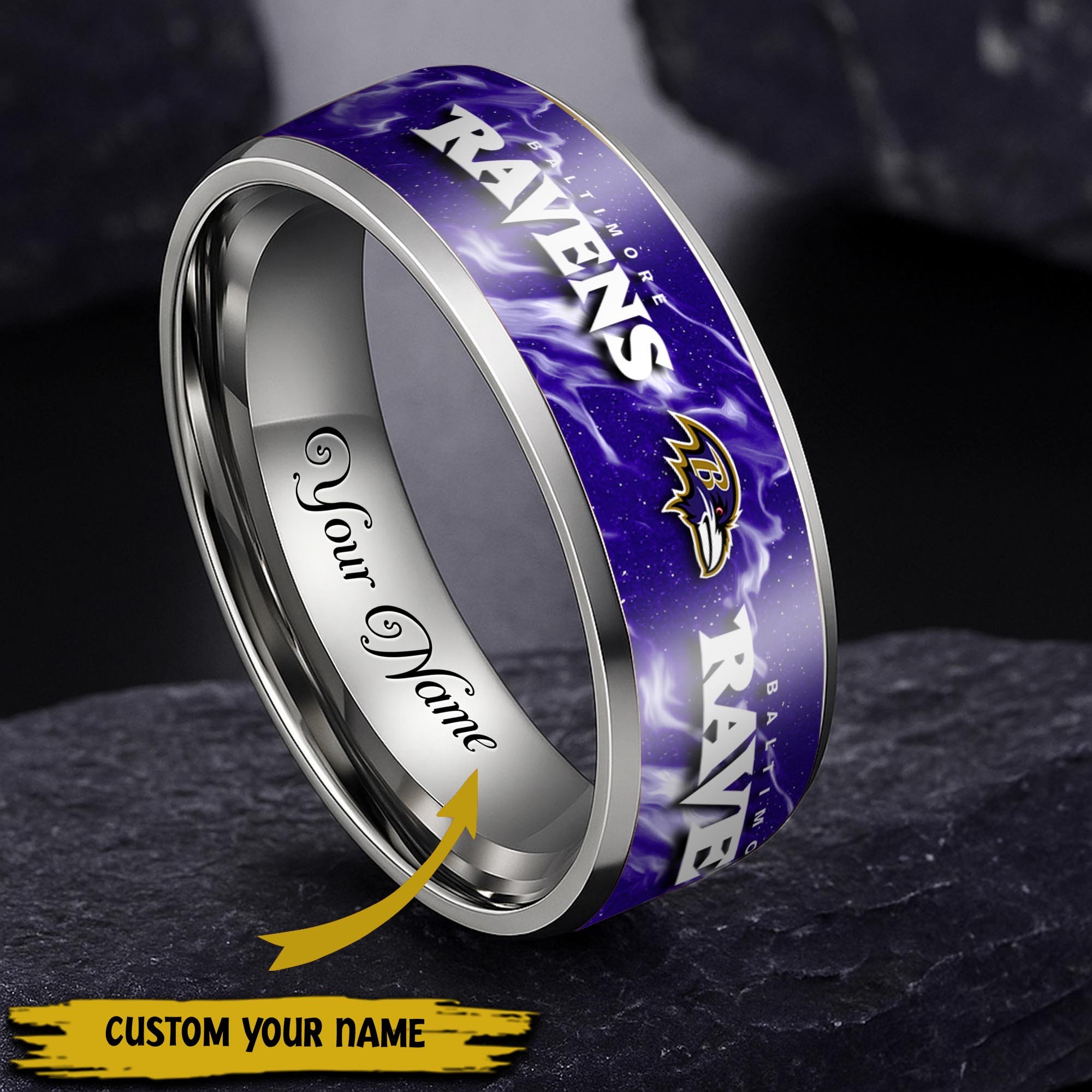 Baltimore Ravens Stainless Steel Rings Comes With Box 2025 versions, Gifts For Fan EHIVM-05132196