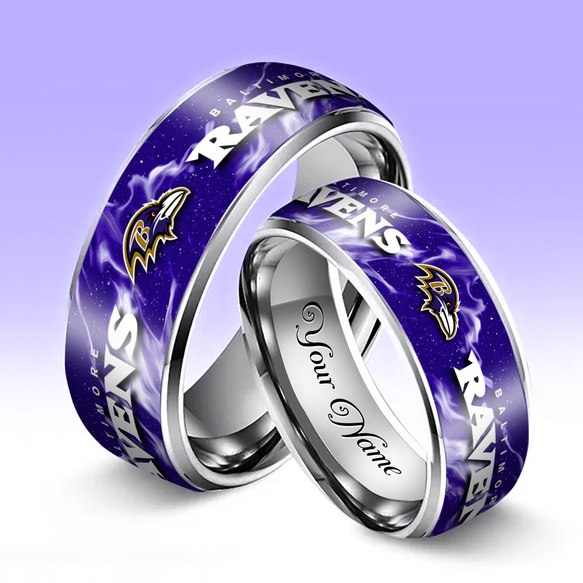 Alternative view of Baltimore Ravens Stainless Steel Rings Comes With Box 2025 versions, Gifts For Fan EHIVM-05132196