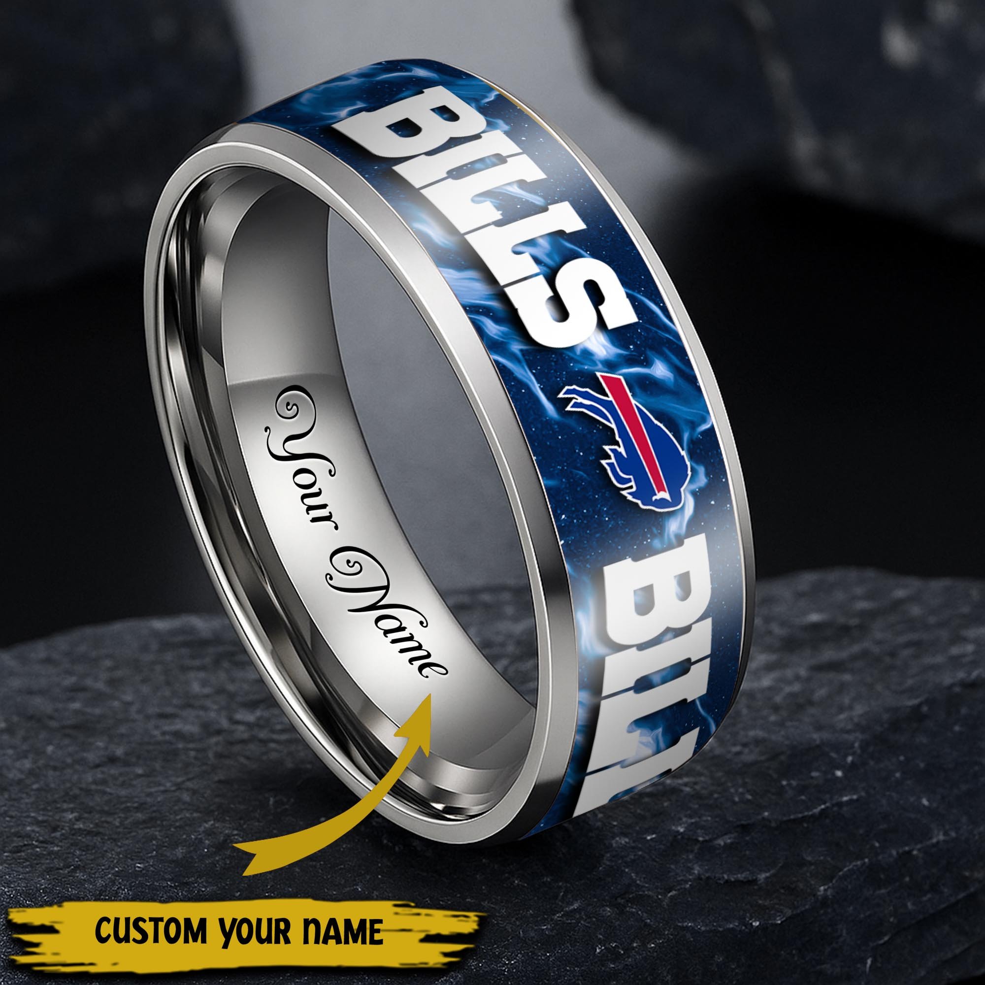 Buffalo Bills Stainless Steel Rings Comes With Box 2025 versions, Gifts For Fan EHIVM-05132196