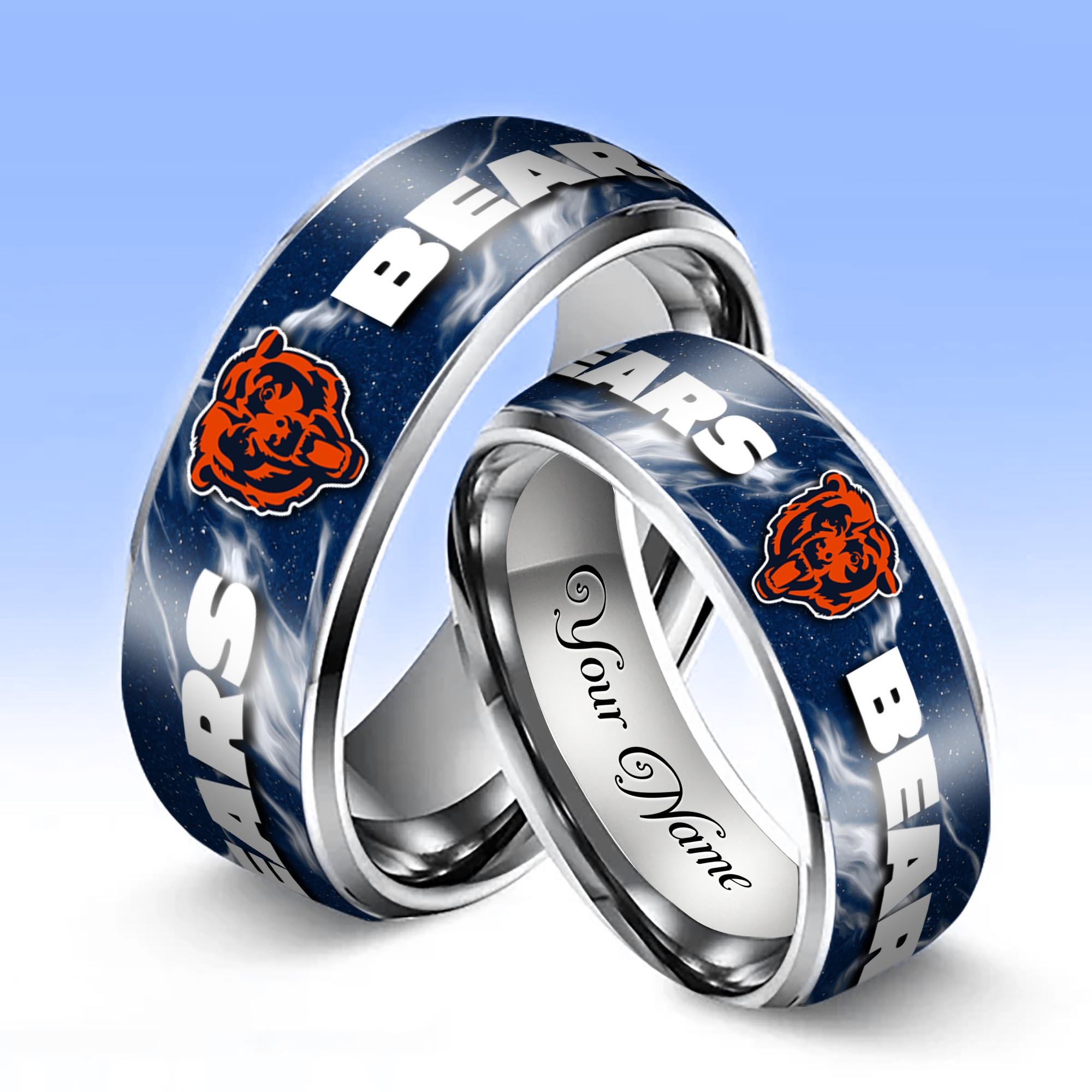 Alternative view of Chicago Bears Stainless Steel Rings Comes With Box 2025 versions, Gifts For Fan EHIVM-05132196