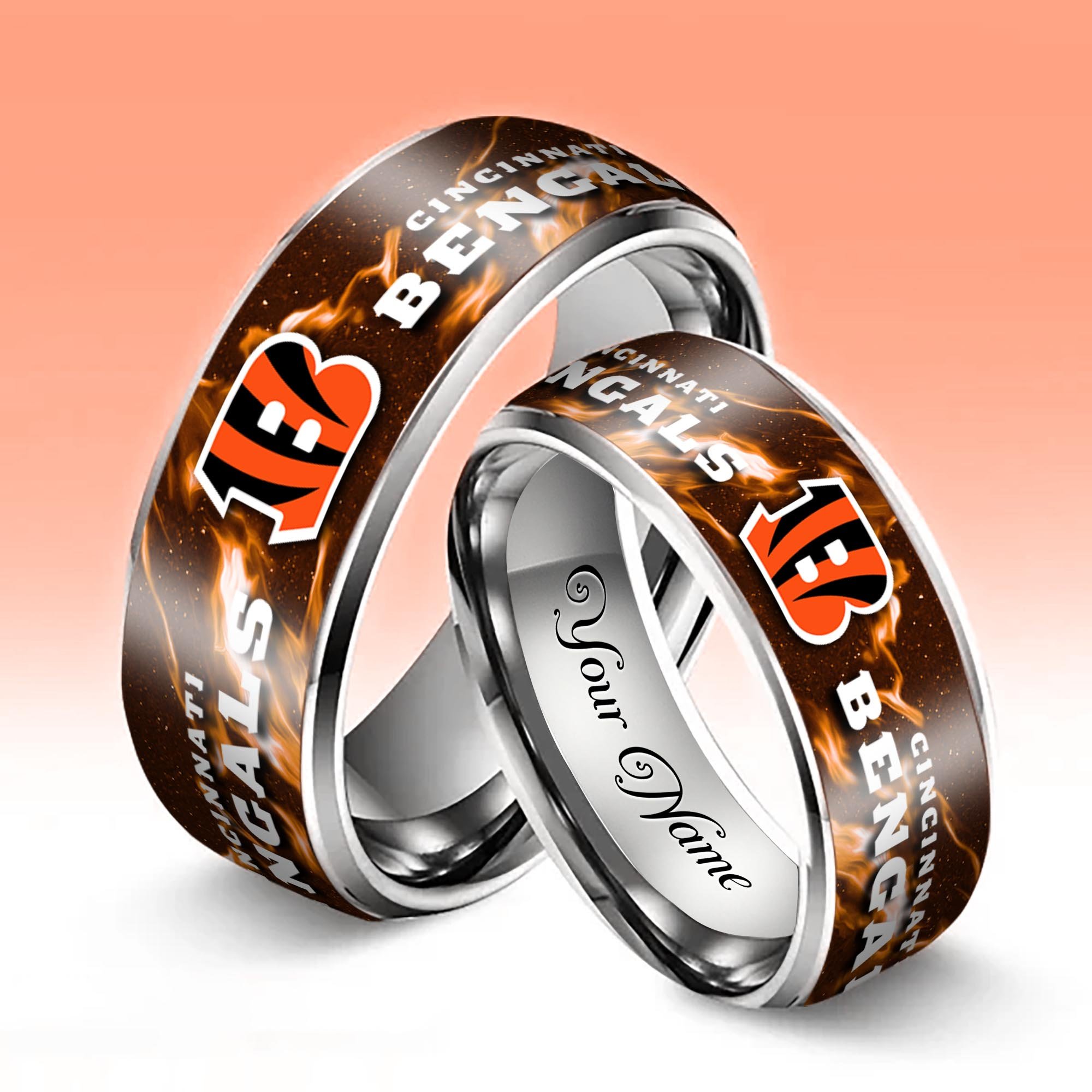 Alternative view of Cincinnati Bengals Stainless Steel Rings Comes With Box 2025 versions, Gifts For Fan EHIVM-05132196