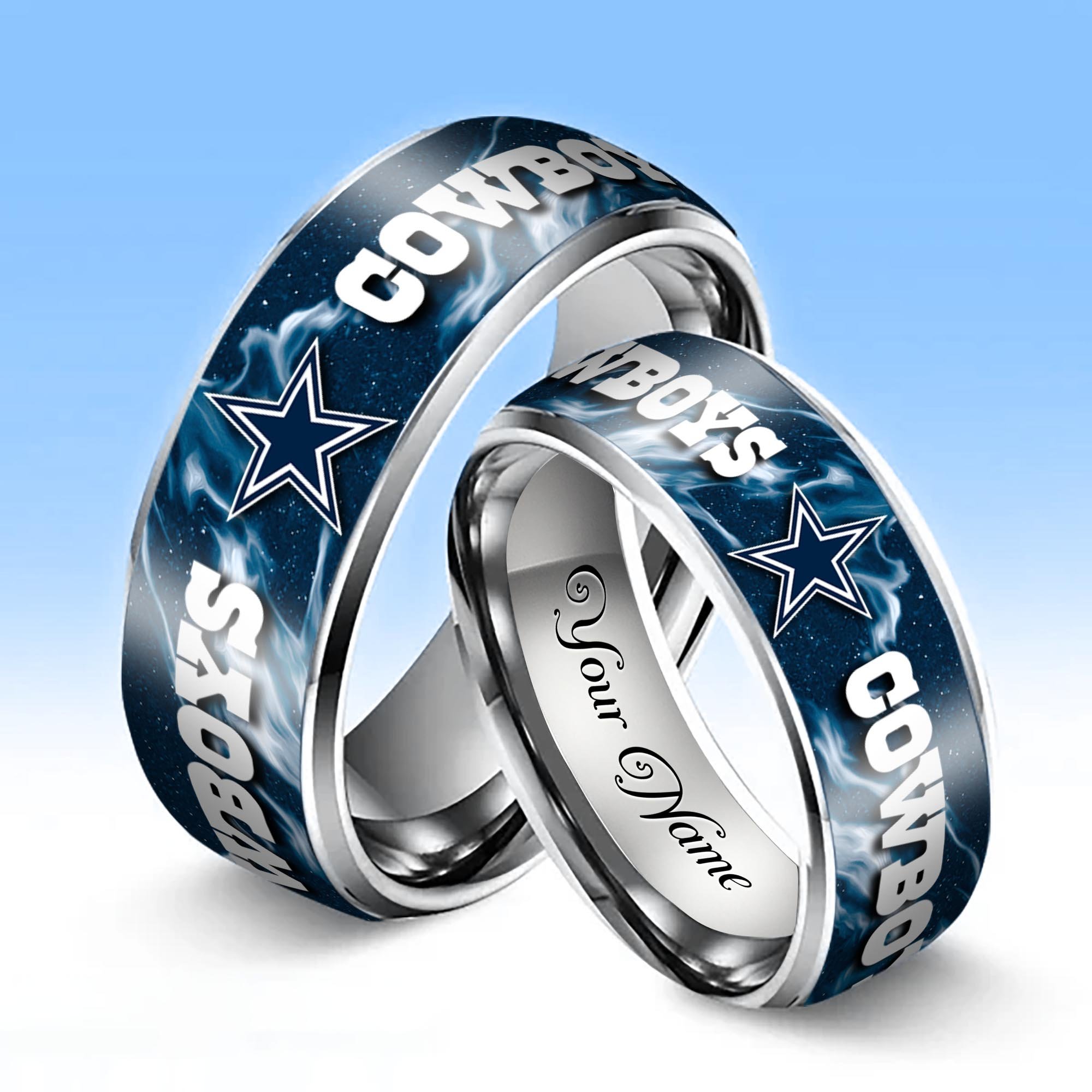Alternative view of Dallas Cowboys Stainless Steel Rings Comes With Box 2025 versions, Gifts For Fan EHIVM-05132196