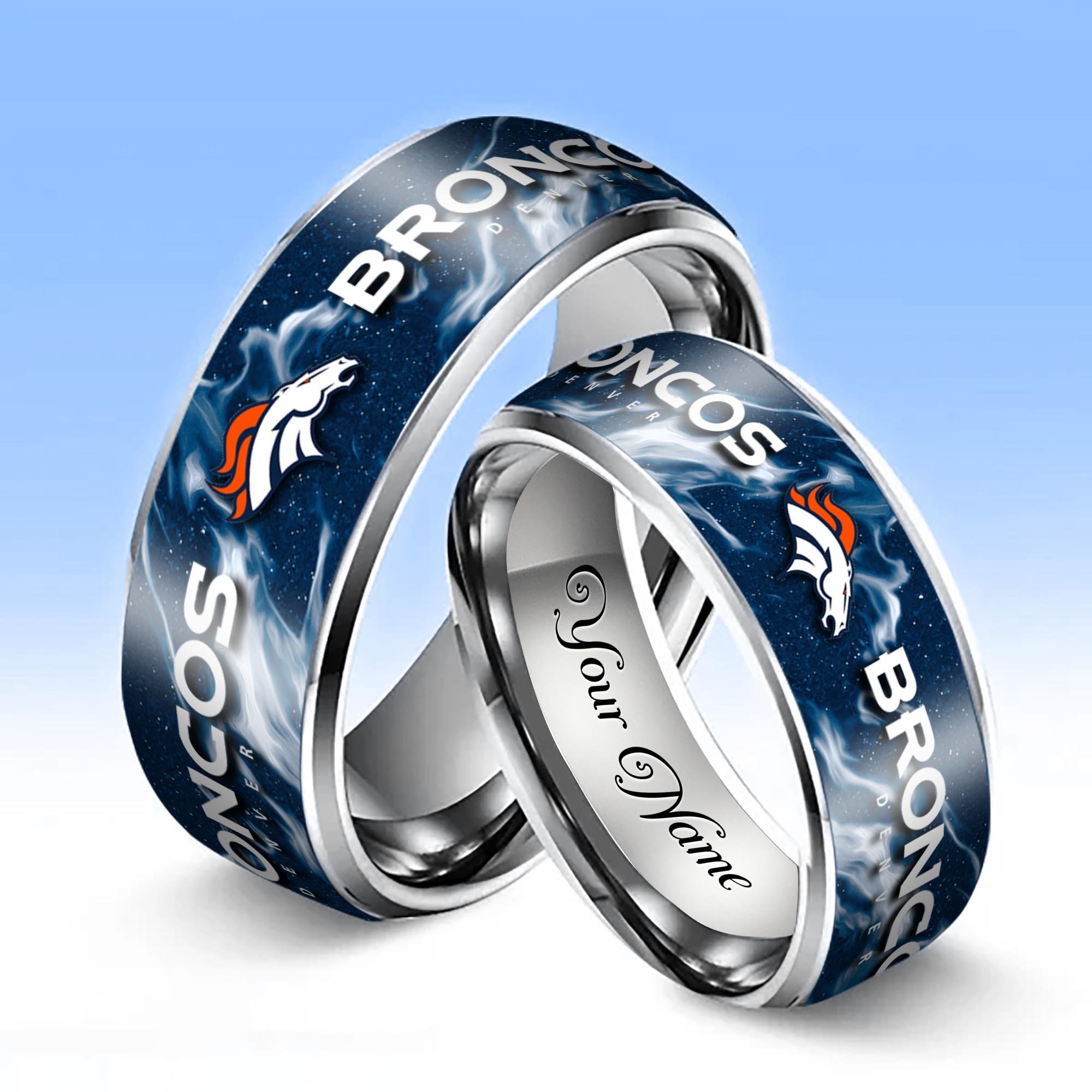 Alternative view of Denver Broncos Stainless Steel Rings Comes With Box 2025 versions, Gifts For Fan EHIVM-05132196