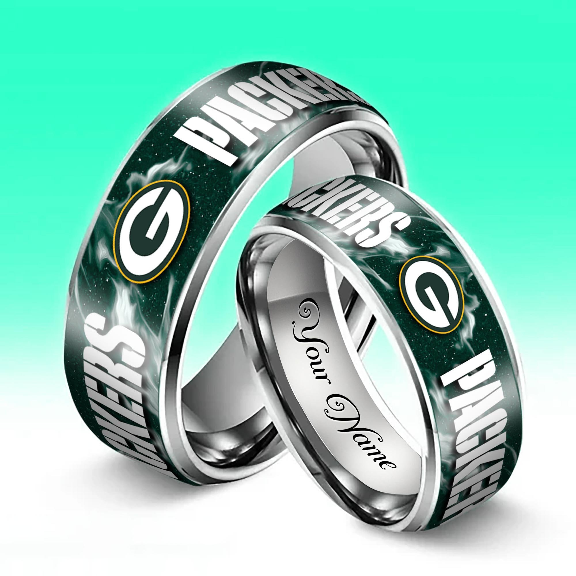 Alternative view of Green Bay Packers Stainless Steel Rings Comes With Box 2025 versions, Gifts For Fan EHIVM-05132196