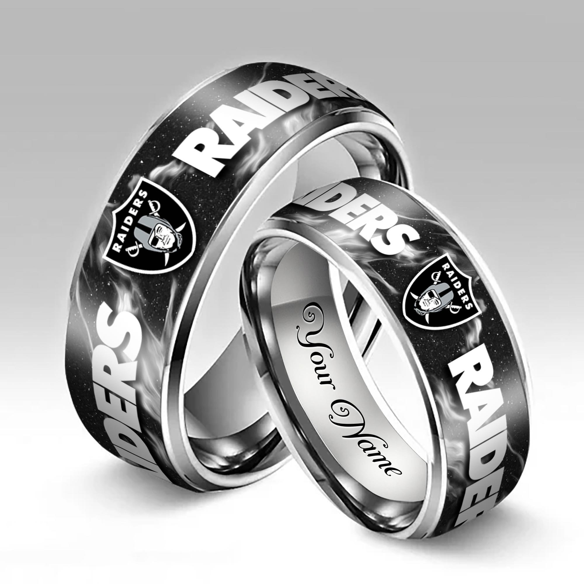 Alternative view of Las Vegas Raiders Stainless Steel Rings Comes With Box 2025 versions, Gifts For Fan EHIVM-05132196