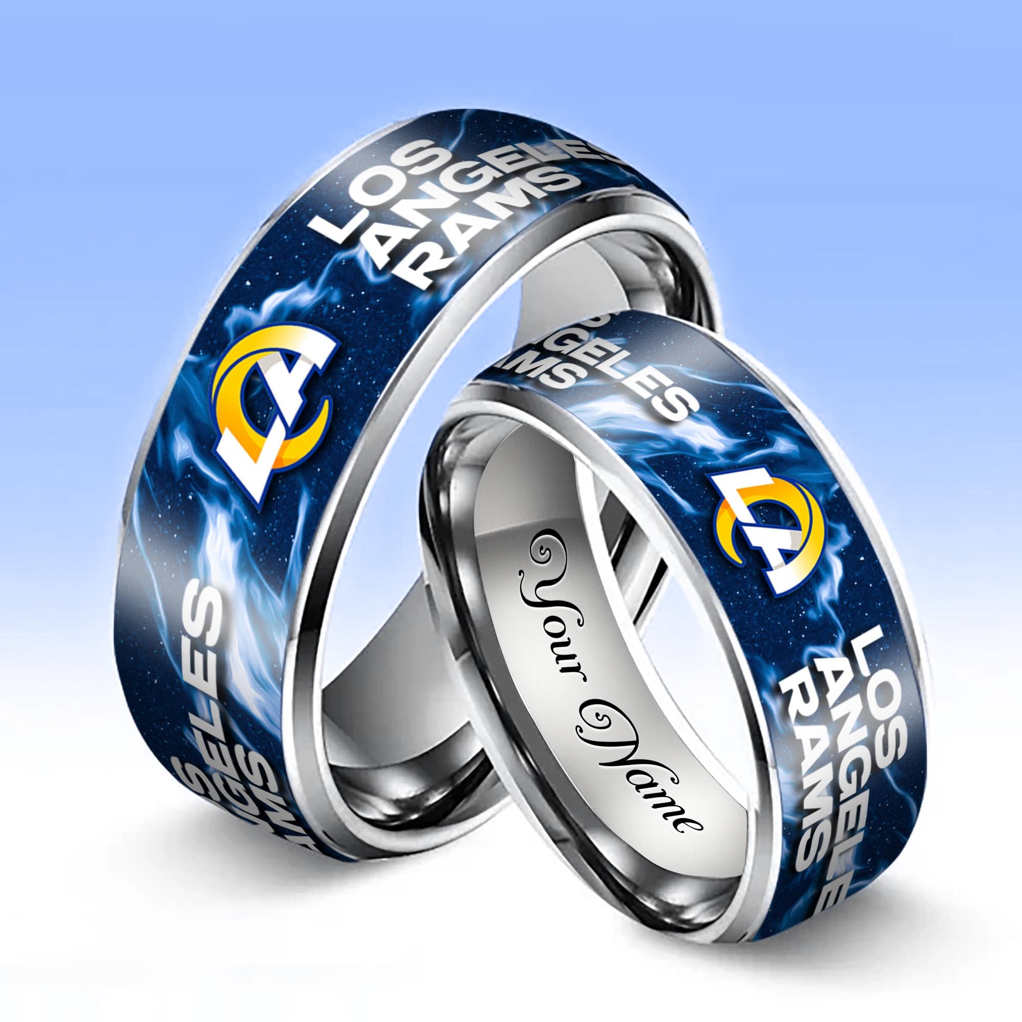 Alternative view of Los Angeles Rams Stainless Steel Rings Comes With Box 2025 versions, Gifts For Fan EHIVM-05132196