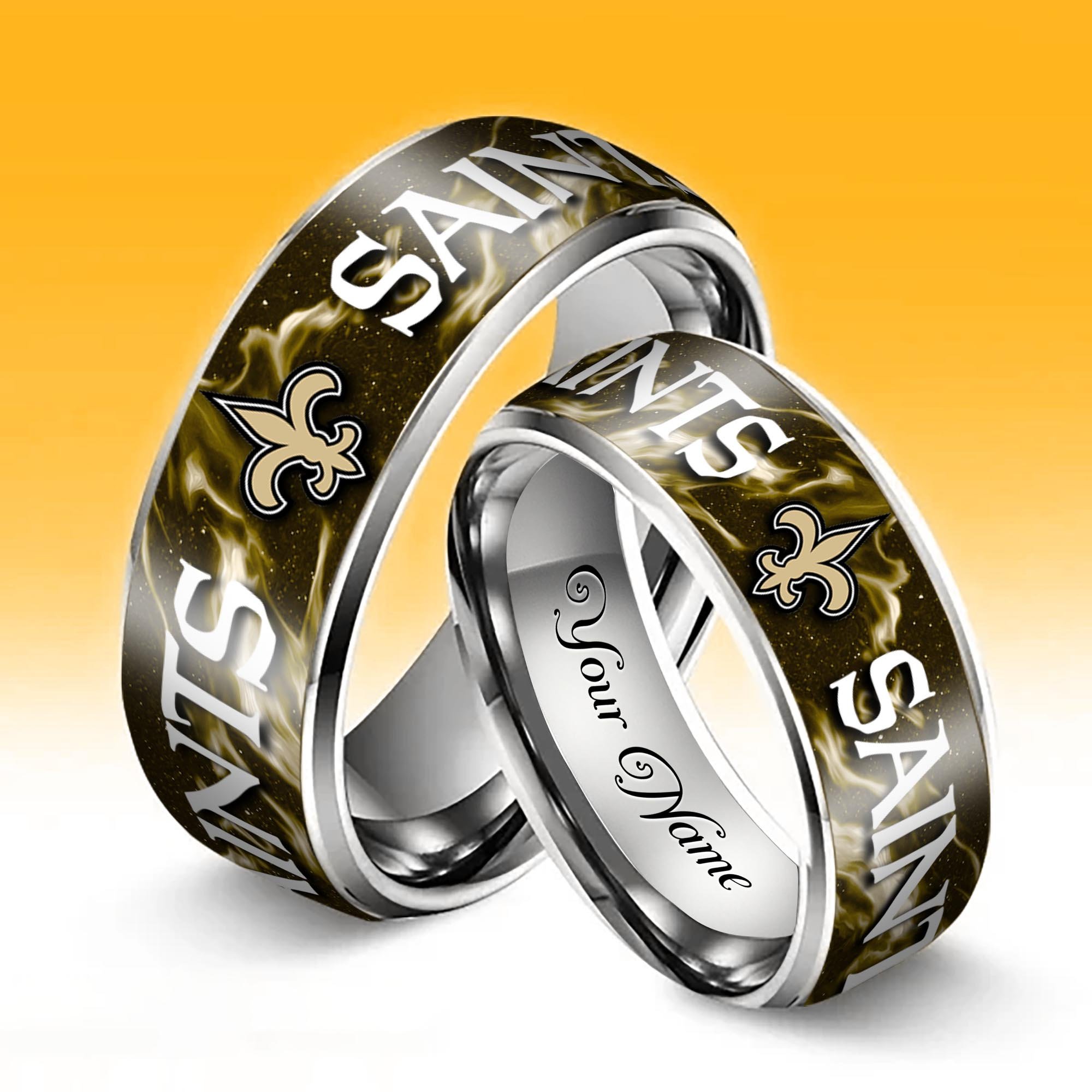 Alternative view of New Orleans Saints Stainless Steel Rings Comes With Box 2025 versions, Gifts For Fan EHIVM-05132196