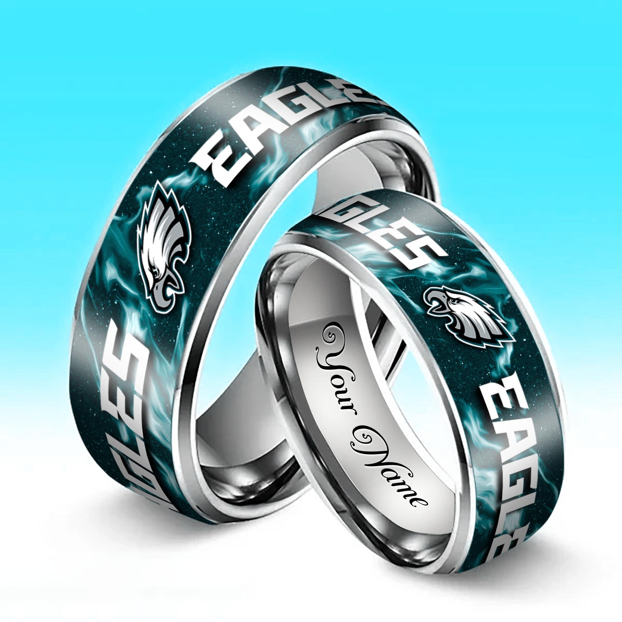 Alternative view of Philadelphia Eagles Stainless Steel Rings Comes With Box 2025 versions, Gifts For Fan EHIVM-05132196