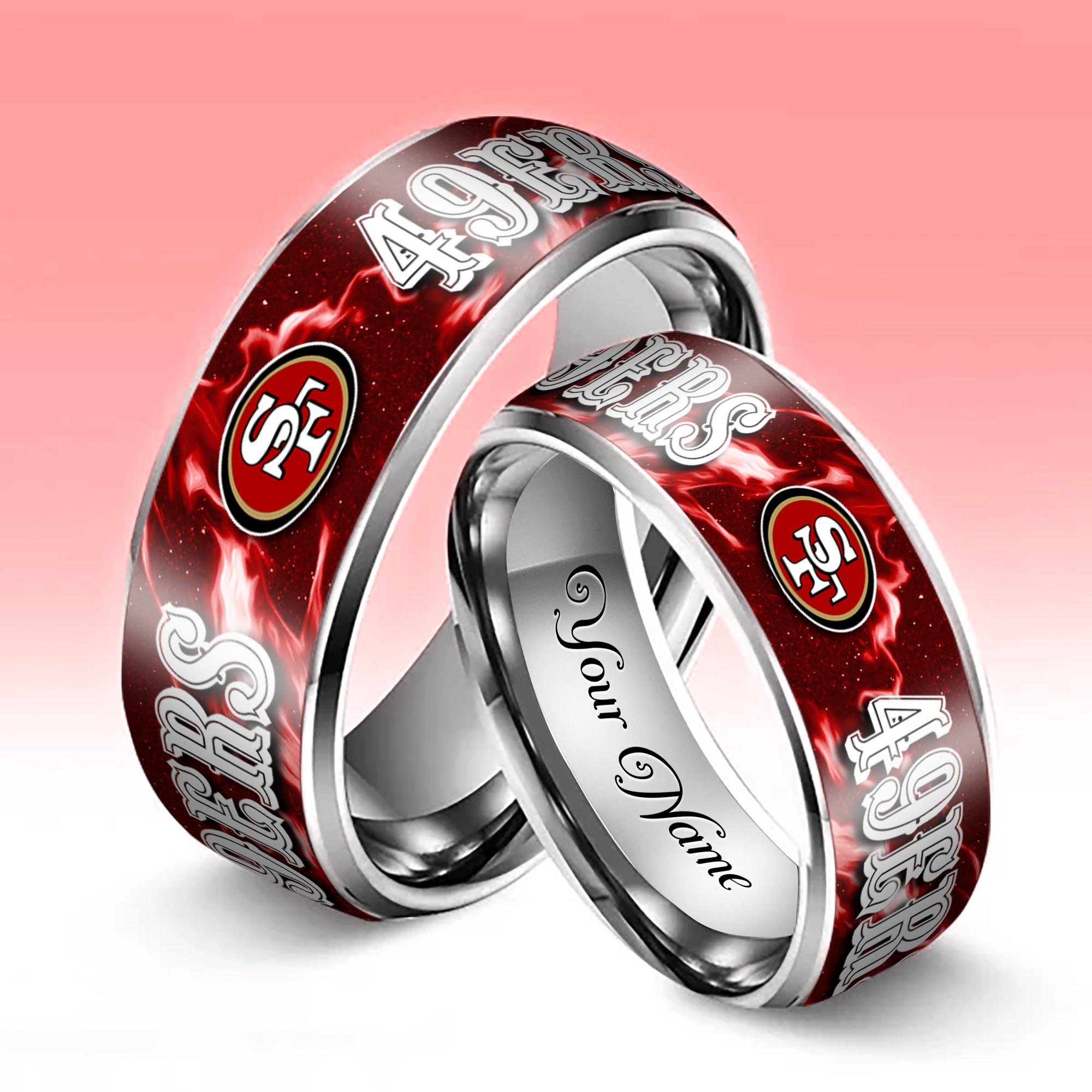 Alternative view of San Francisco 49ers Stainless Steel Rings Comes With Box 2025 versions, Gifts For Fan EHIVM-05132196