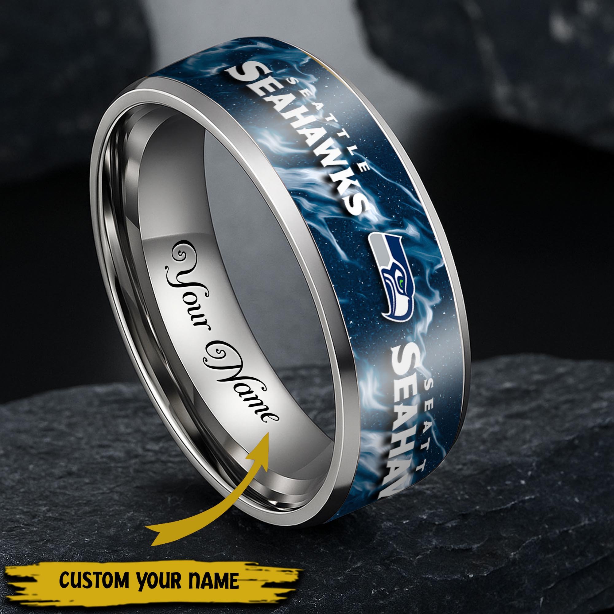 Seattle Seahawks Stainless Steel Rings Comes With Box 2025 versions, Gifts For Fan EHIVM-05132196