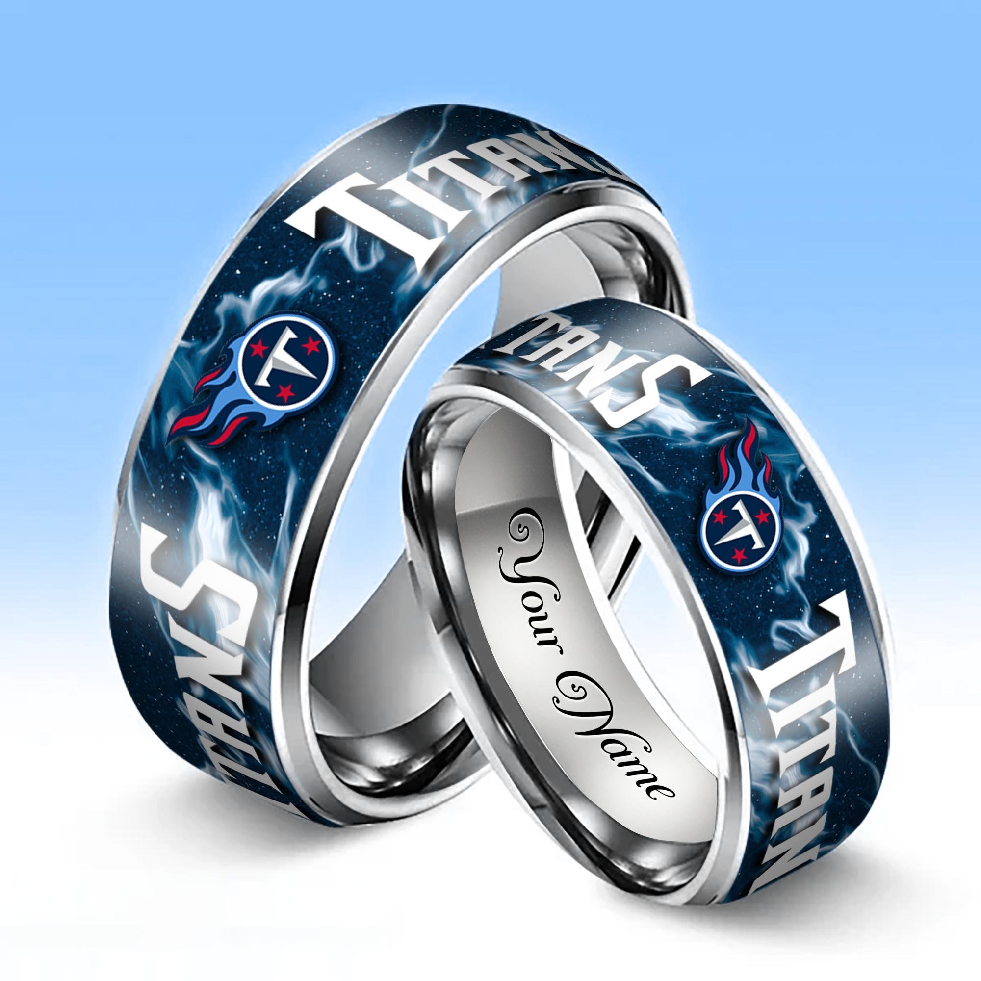 Alternative view of Tennessee Titans Stainless Steel Rings Comes With Box 2025 versions, Gifts For Fan EHIVM-05132196