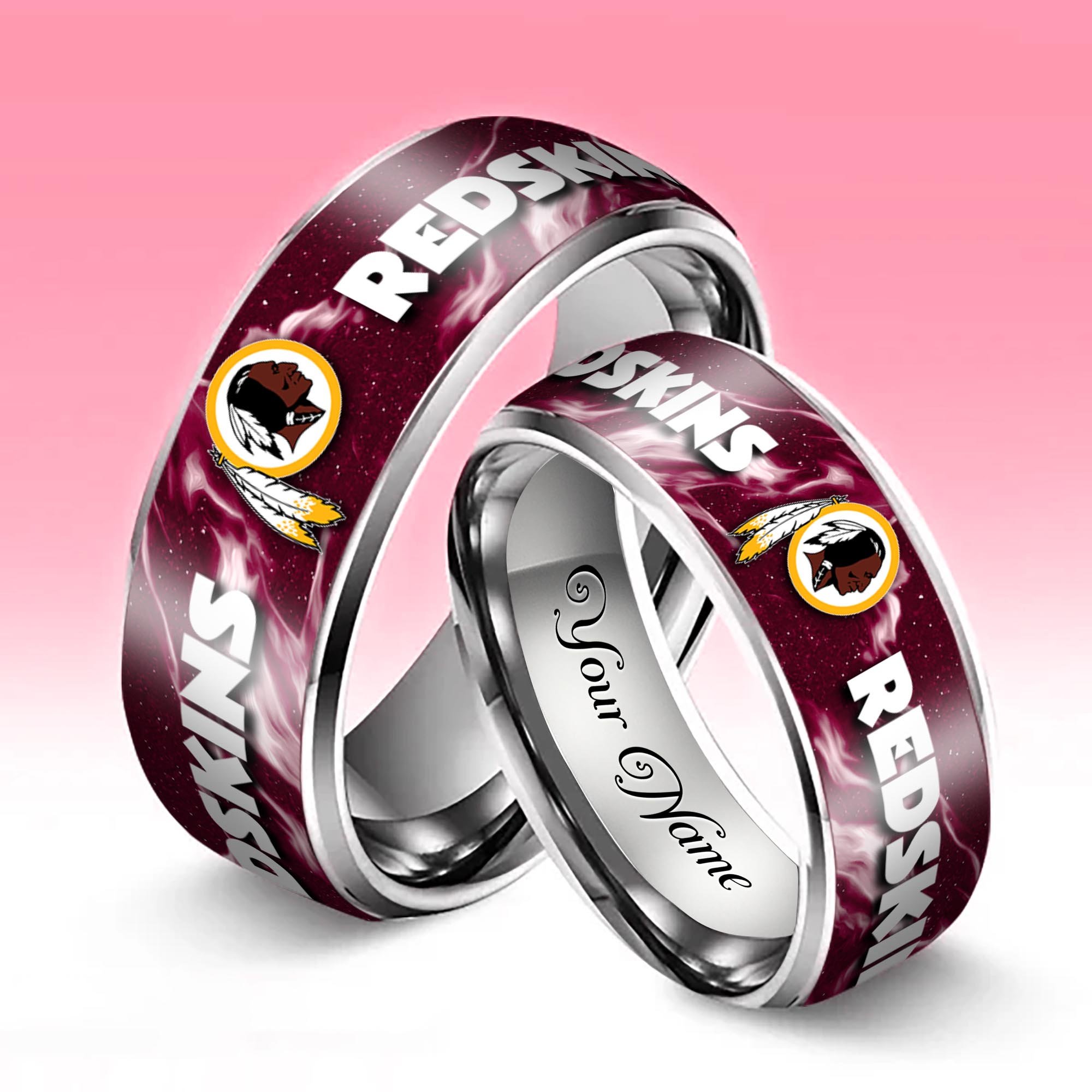 Alternative view of Washington Redskins Stainless Steel Rings Comes With Box 2025 versions, Gifts For Fan EHIVM-05132196