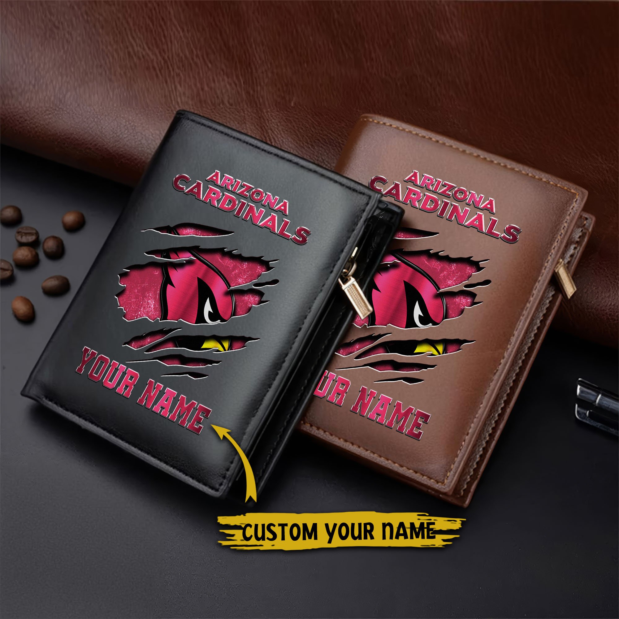 Alternative view of Arizona Cardinals Men Wallet Custom Your Name, Football Team Men Wallet For Fans, Gifts For Football Lovers  EHIVM-05152222