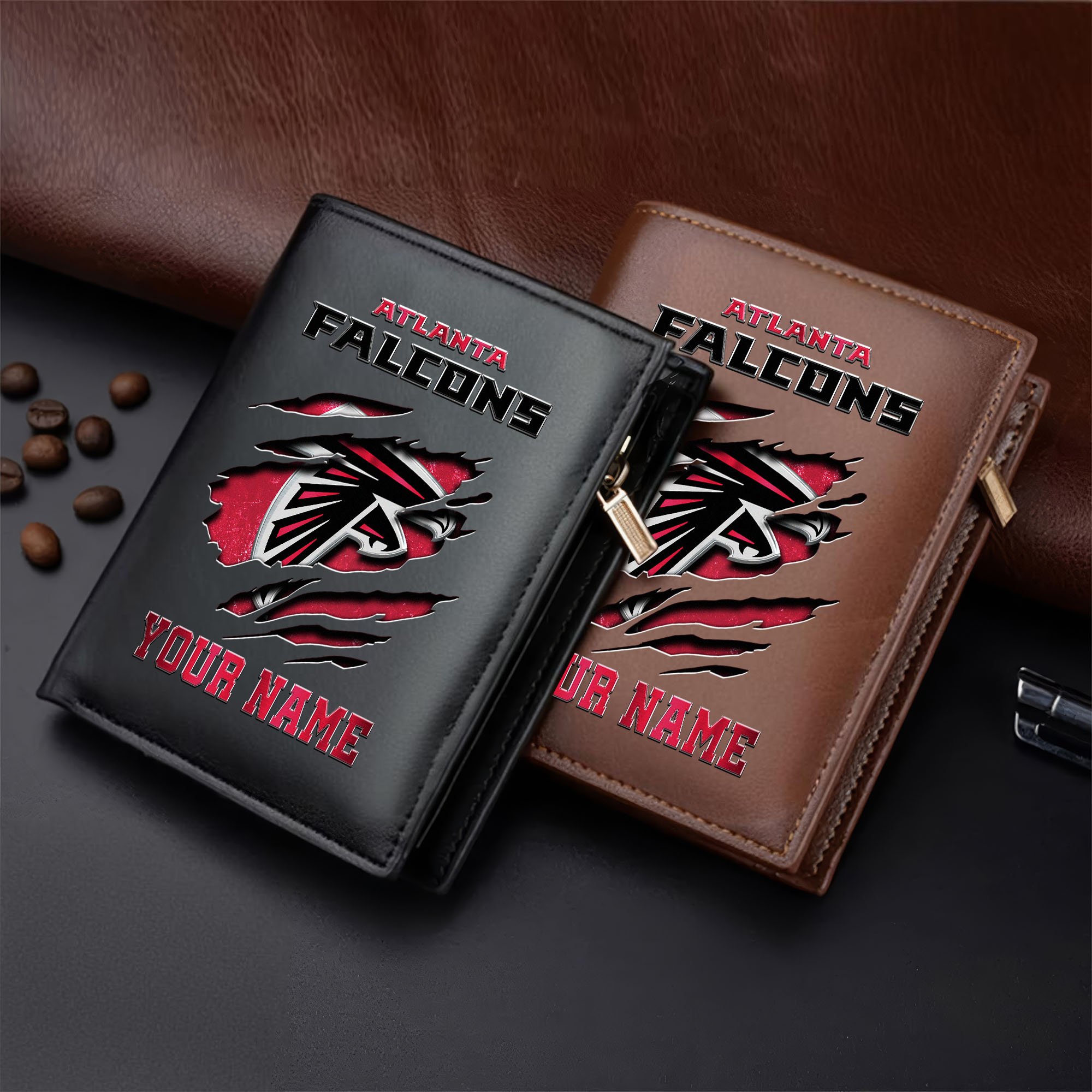 Atlanta Falcons Men Wallet Custom Your Name, Football Team Men Wallet For Fans, Gifts For Football Lovers  EHIVM-05152222