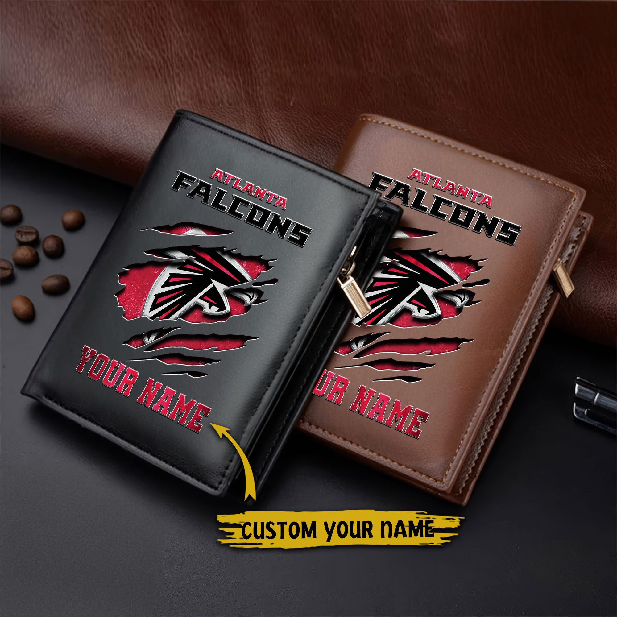 Alternative view of Atlanta Falcons Men Wallet Custom Your Name, Football Team Men Wallet For Fans, Gifts For Football Lovers  EHIVM-05152222