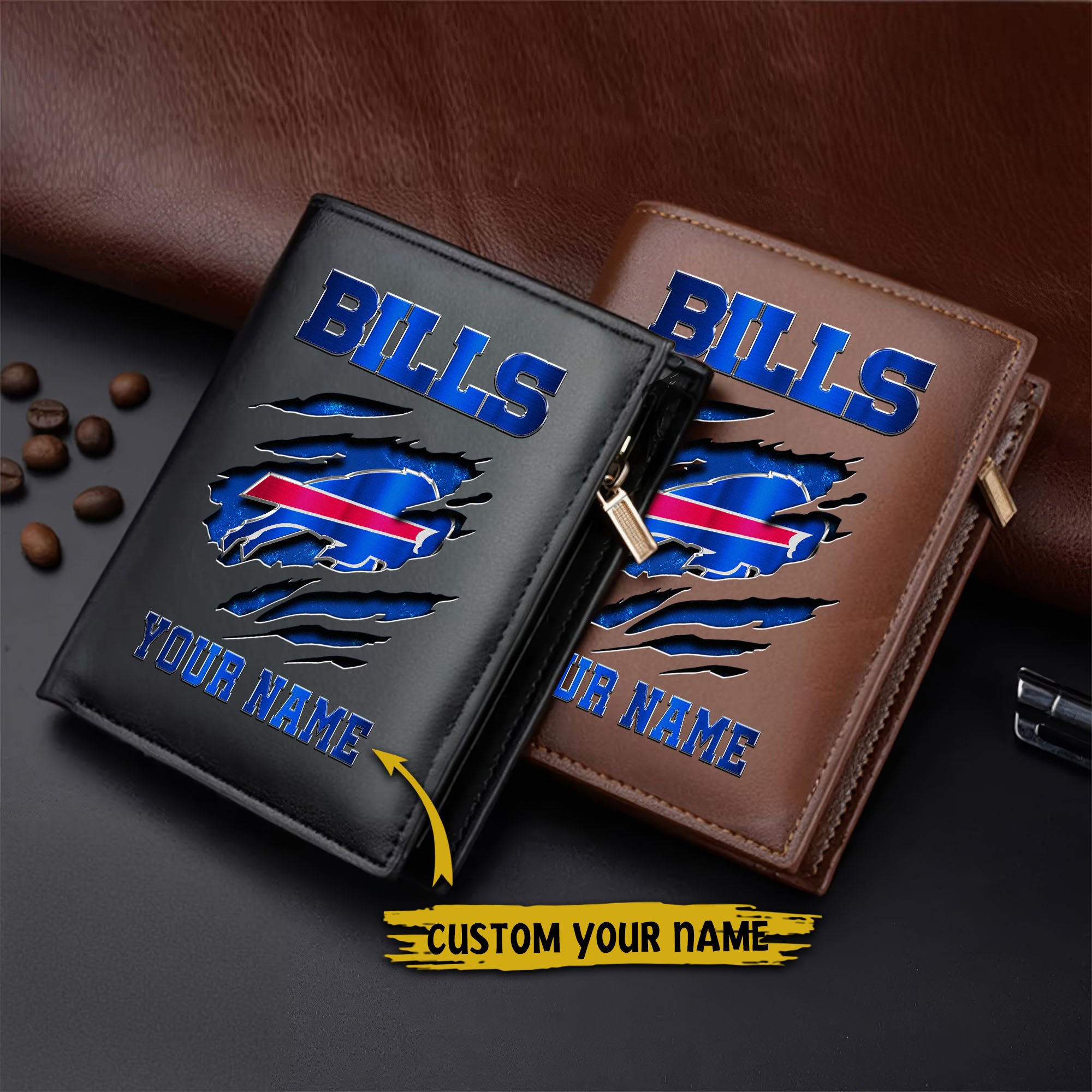 Alternative view of Buffalo Bills Men Wallet Custom Your Name, Football Team Men Wallet For Fans, Gifts For Football Lovers  EHIVM-05152222