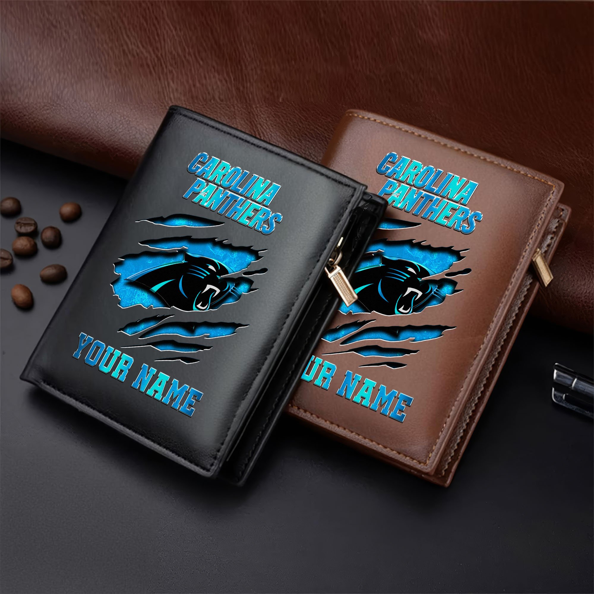 Carolina Panthers Men Wallet Custom Your Name, Football Team Men Wallet For Fans, Gifts For Football Lovers  EHIVM-05152222