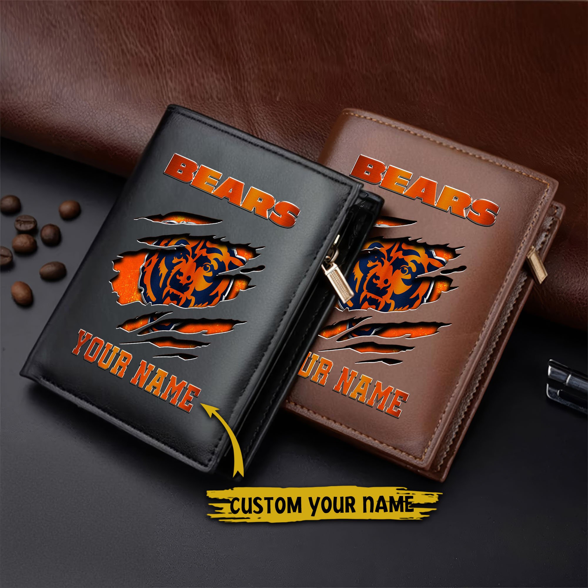 Alternative view of Chicago Bears Men Wallet Custom Your Name, Football Team Men Wallet For Fans, Gifts For Football Lovers  EHIVM-05152222