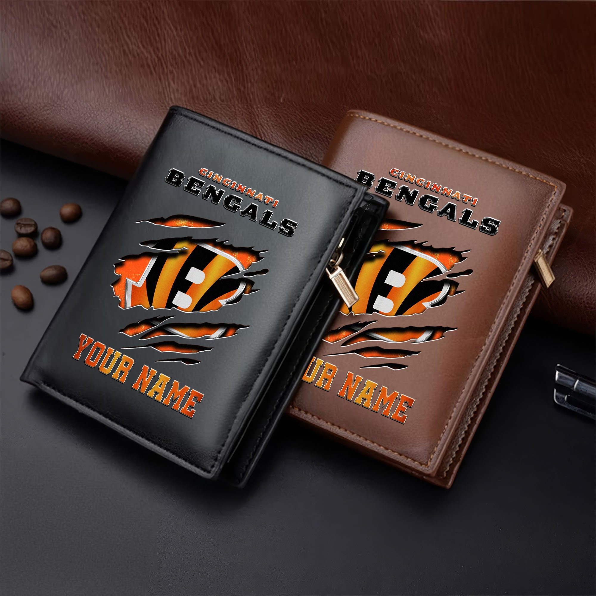 Cincinnati Bengals Men Wallet Custom Your Name, Football Team Men Wallet For Fans, Gifts For Football Lovers  EHIVM-05152222