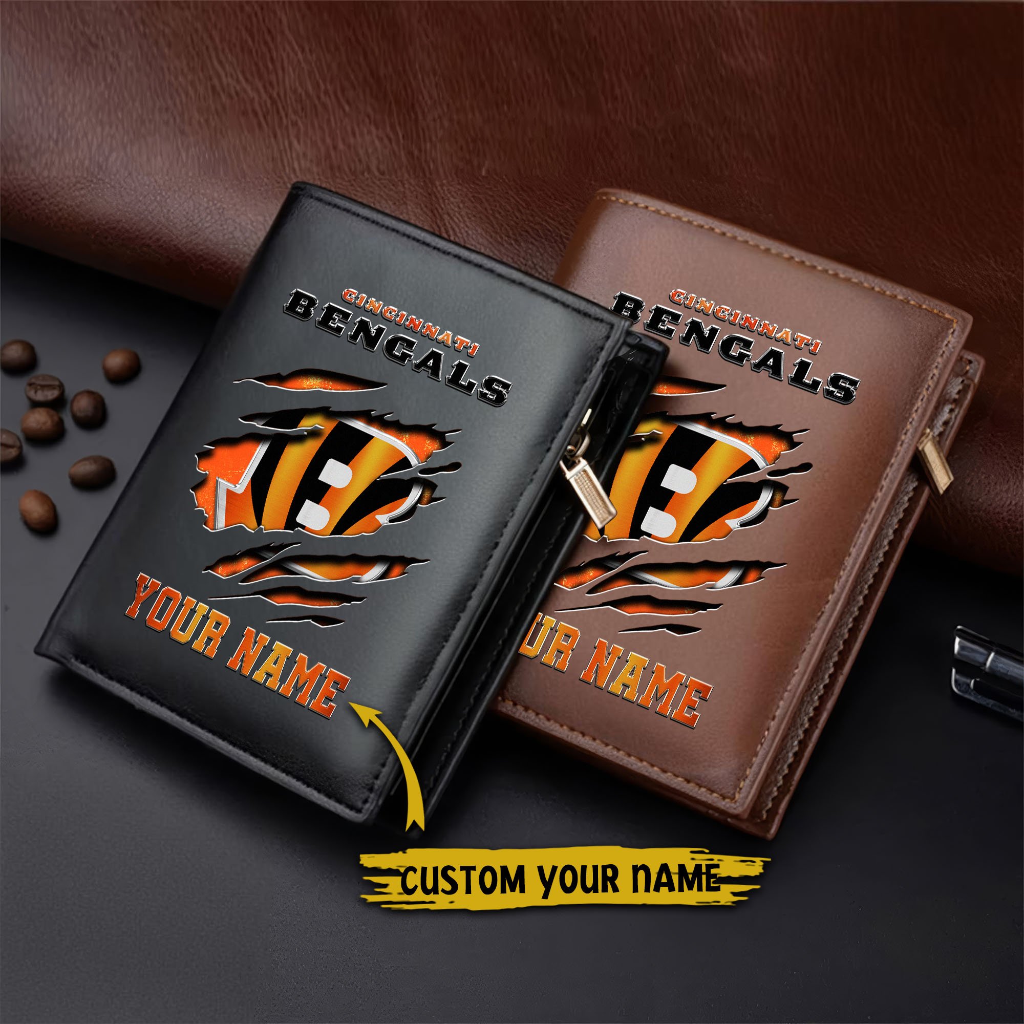 Alternative view of Cincinnati Bengals Men Wallet Custom Your Name, Football Team Men Wallet For Fans, Gifts For Football Lovers  EHIVM-05152222