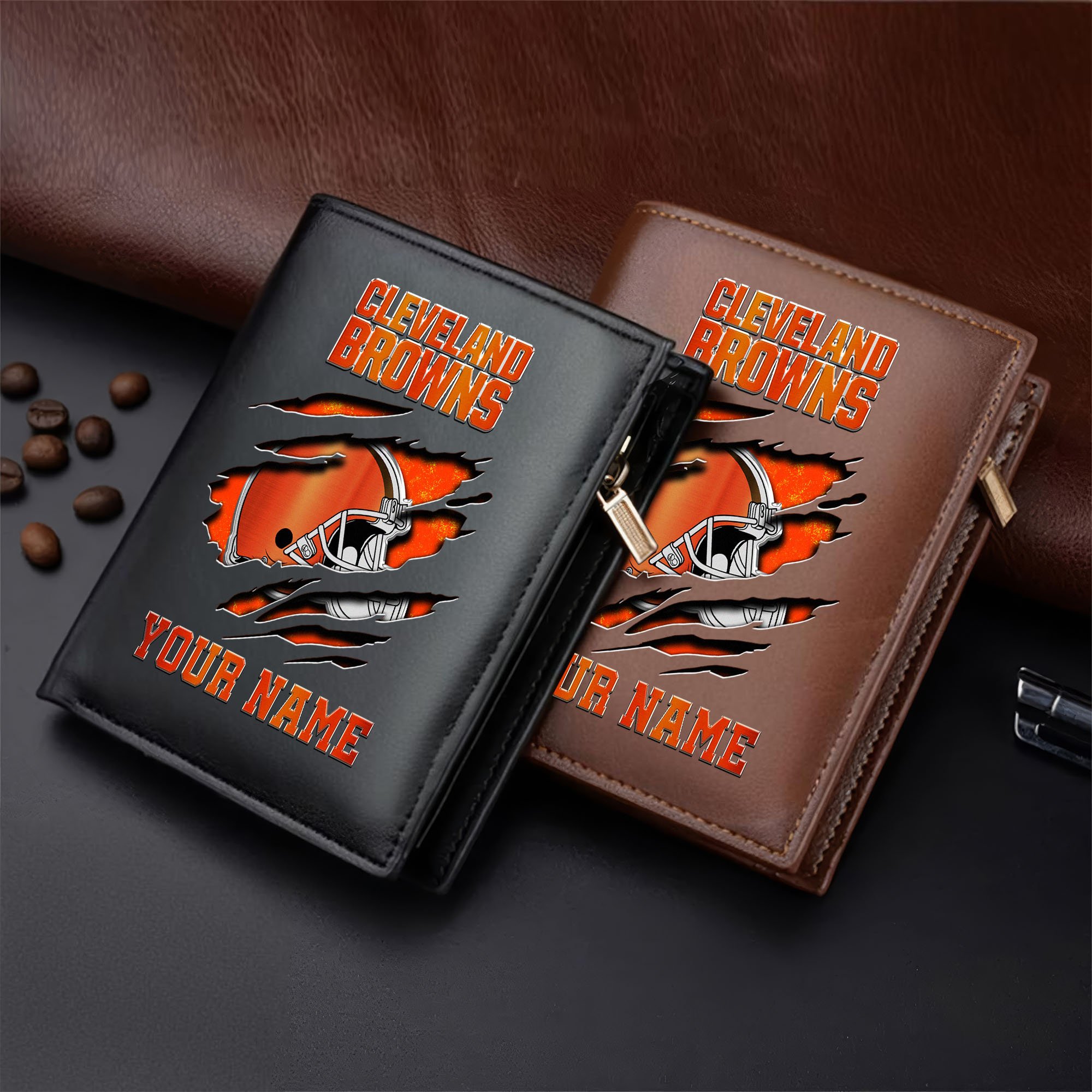 Cleveland Browns Men Wallet Custom Your Name, Football Team Men Wallet For Fans, Gifts For Football Lovers  EHIVM-05152222