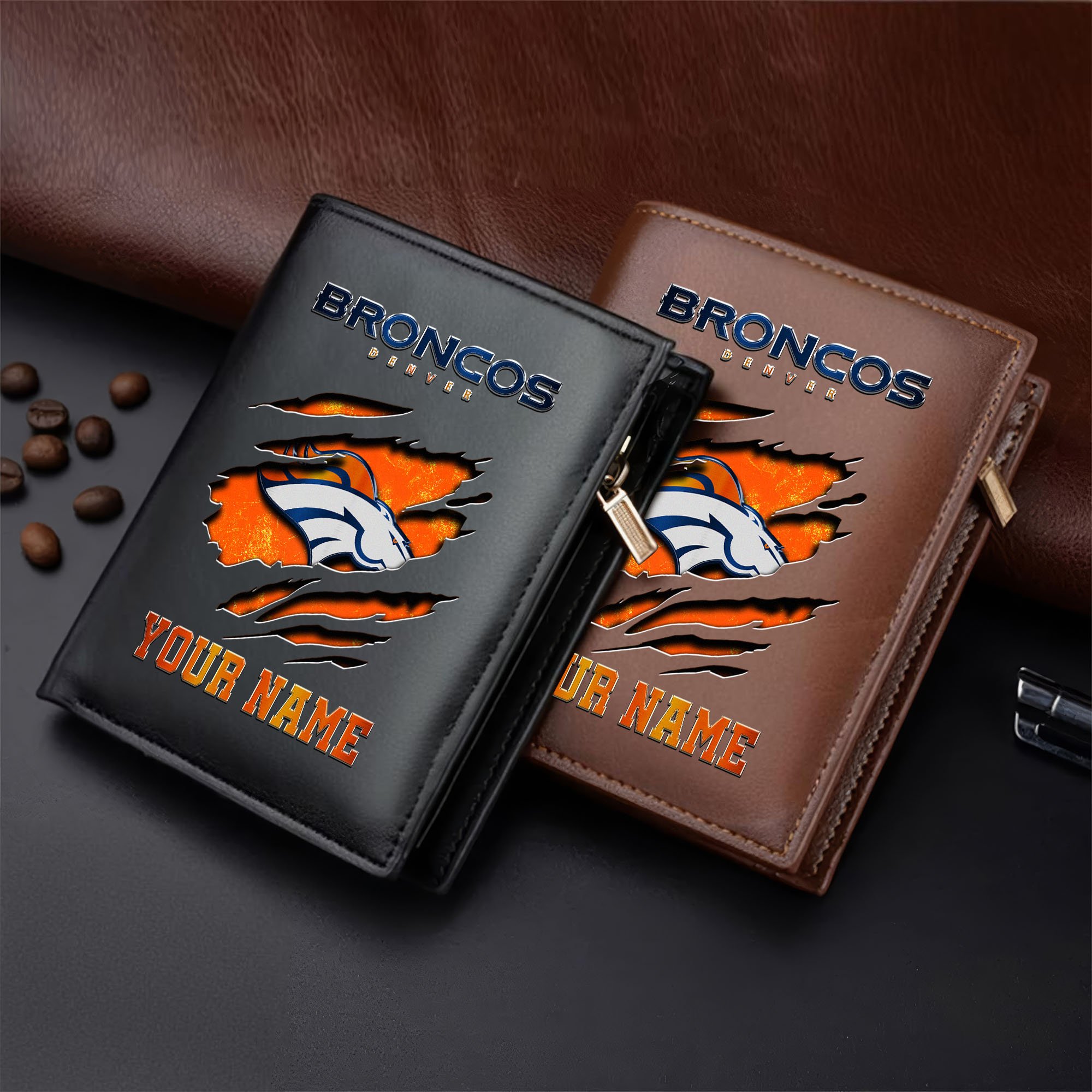 Denver Broncos Men Wallet Custom Your Name, Football Team Men Wallet For Fans, Gifts For Football Lovers  EHIVM-05152222